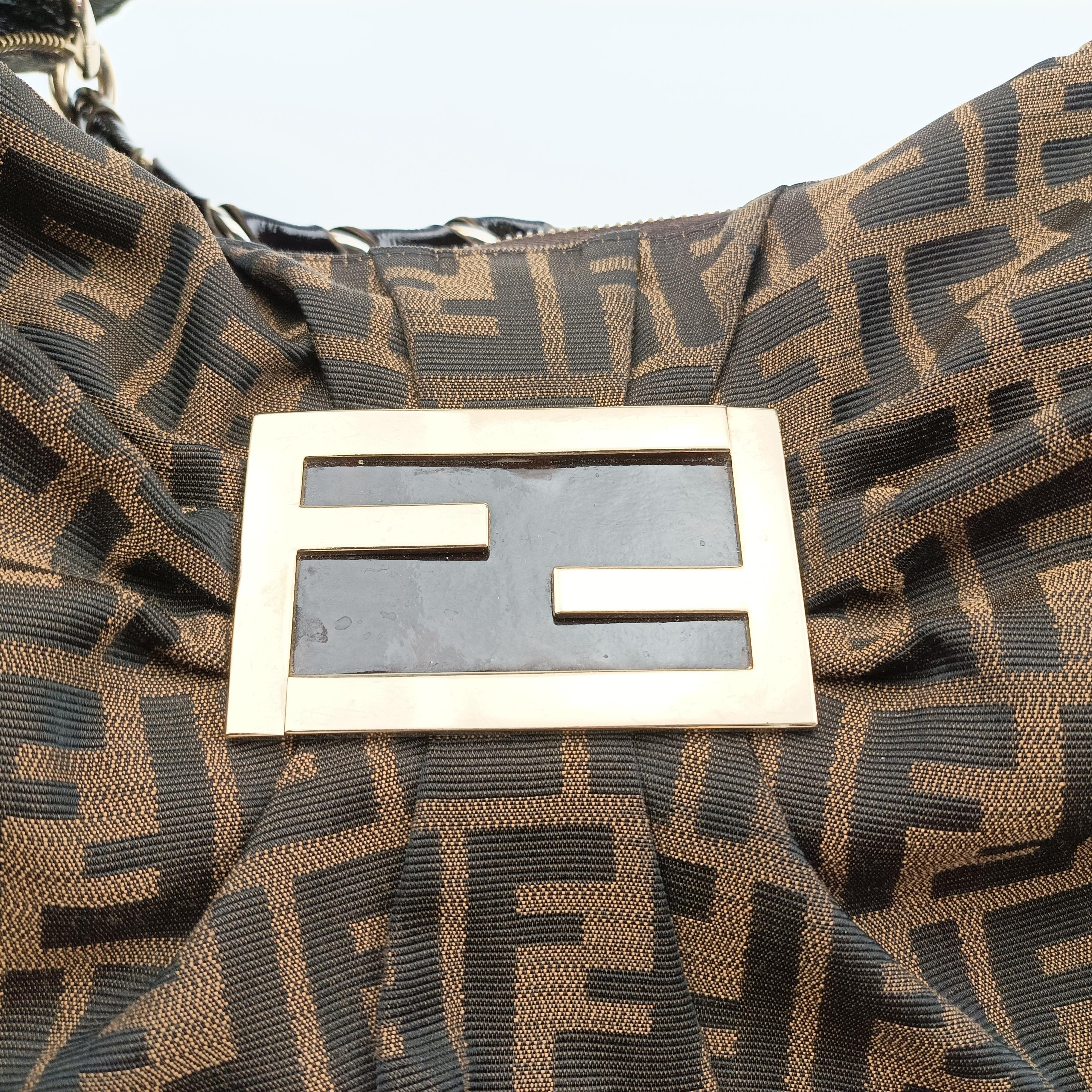 Pre-owned Fendi Mia Brown×Multicolour Jacquard 8BR631 handbag | stylenewstar
