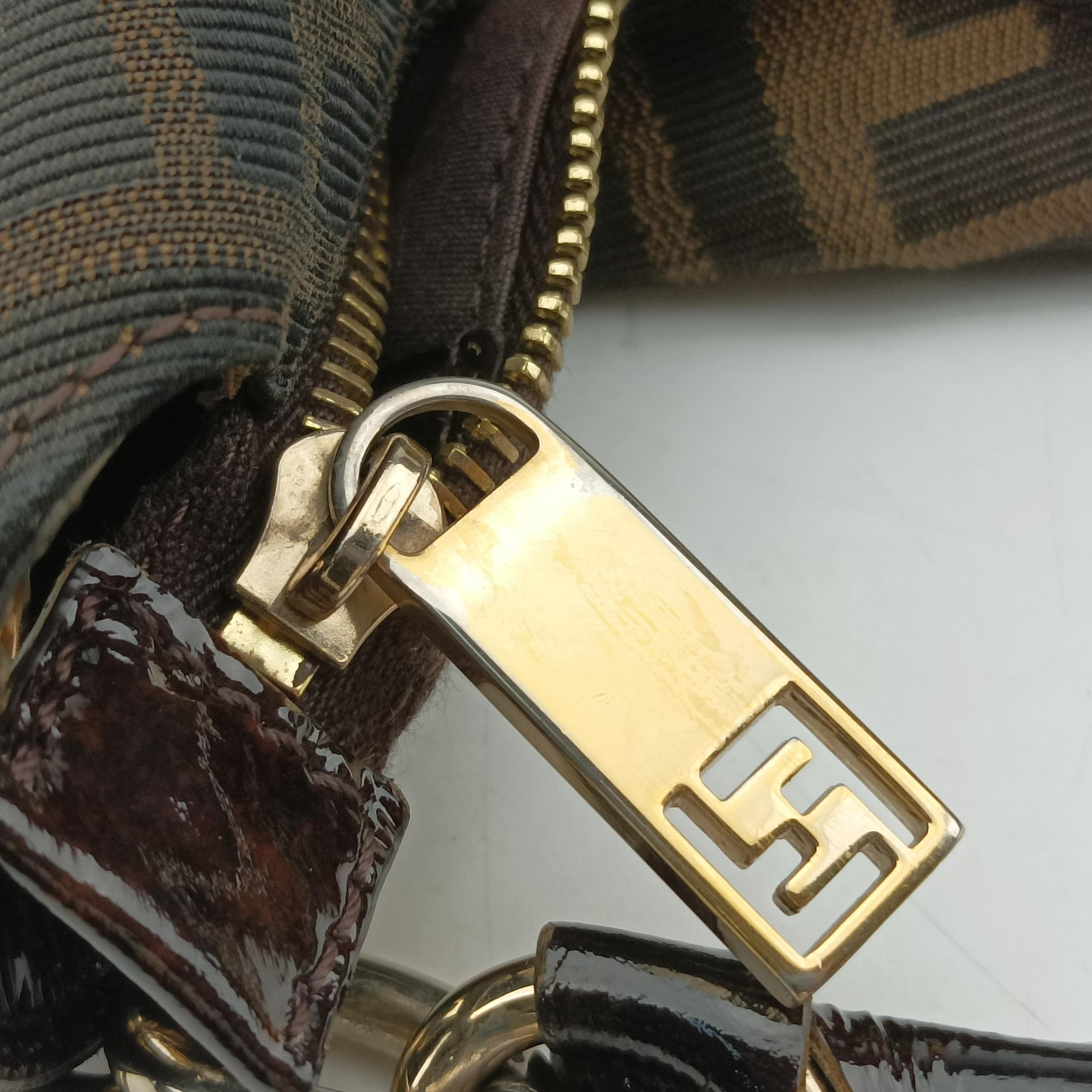 Pre-owned Fendi Mia Brown×Multicolour Jacquard 8BR631 handbag | stylenewstar