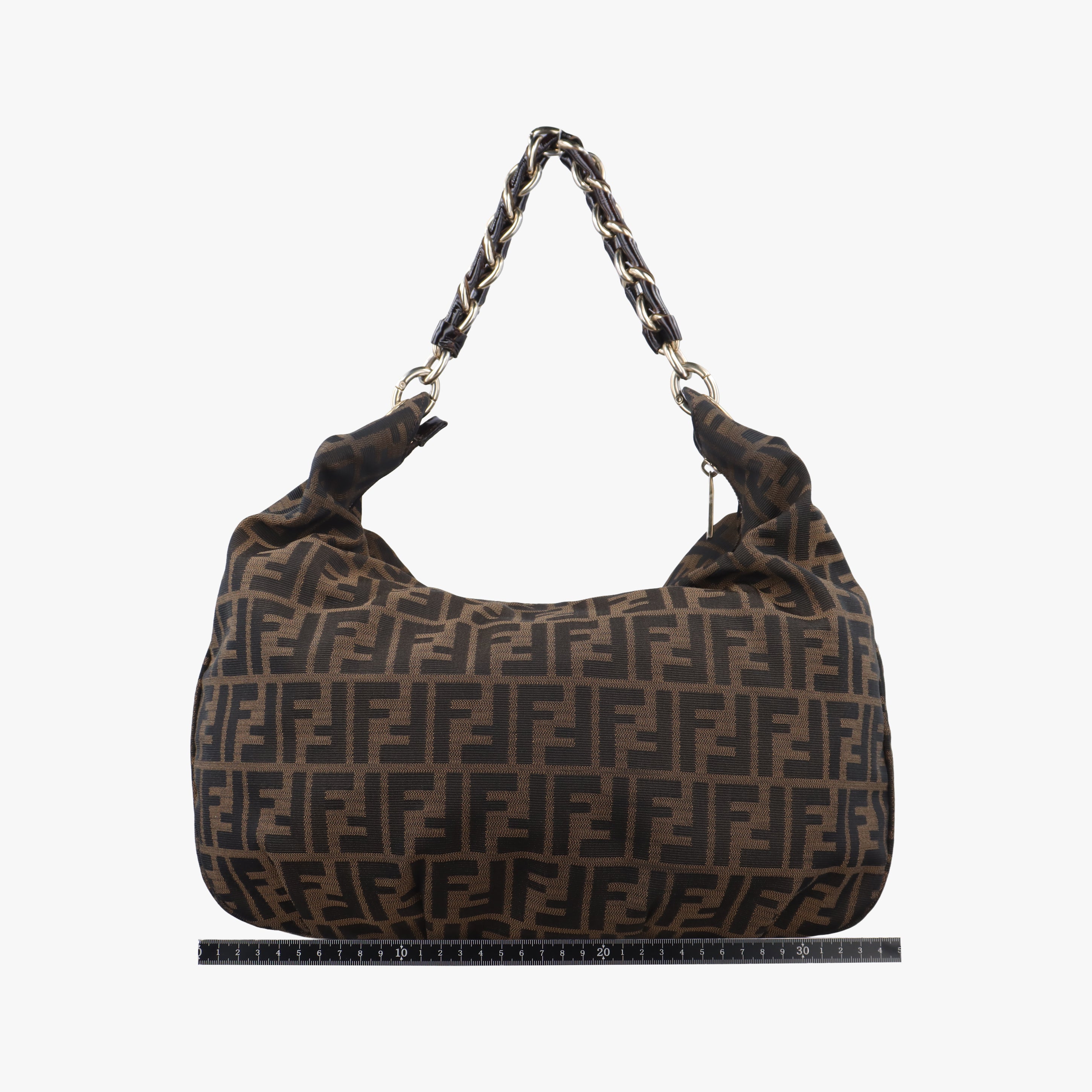 Pre-owned Fendi Mia Brown×Multicolour Jacquard 8BR631 handbag | stylenewstar