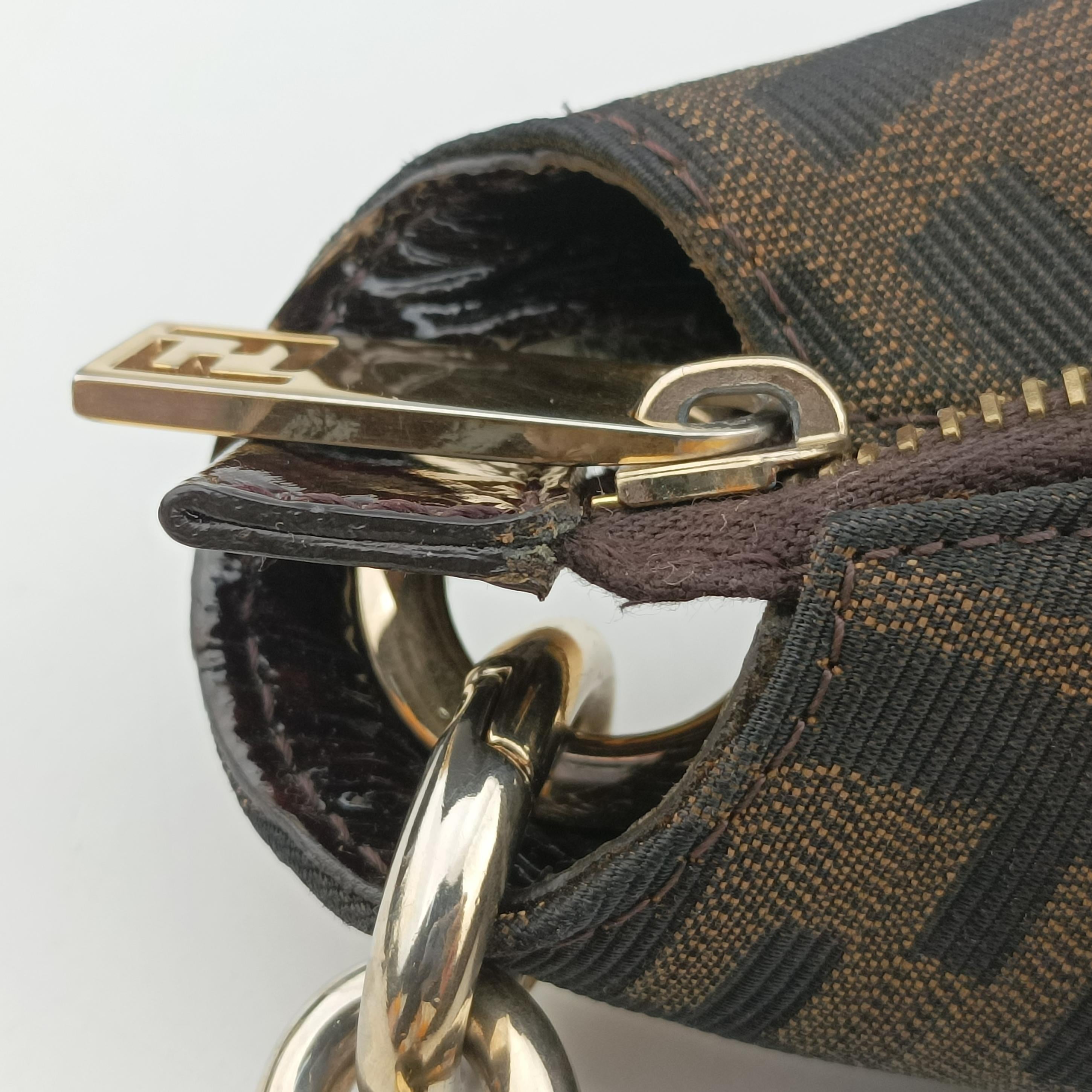 Pre-owned Fendi Mia Brown×Multicolour Jacquard 8BR631 handbag | stylenewstar