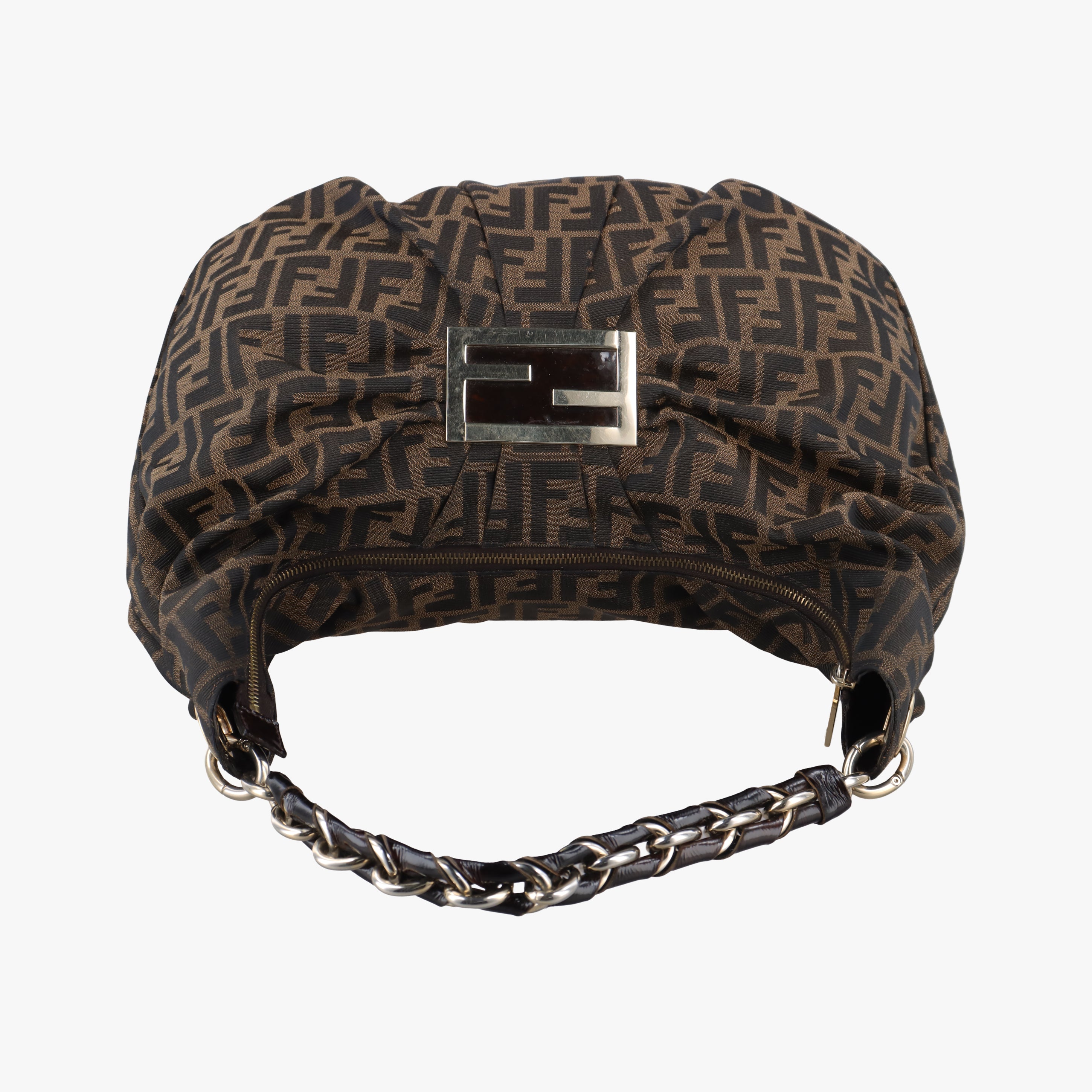 Pre-owned Fendi Mia Brown×Multicolour Jacquard 8BR631 handbag | stylenewstar