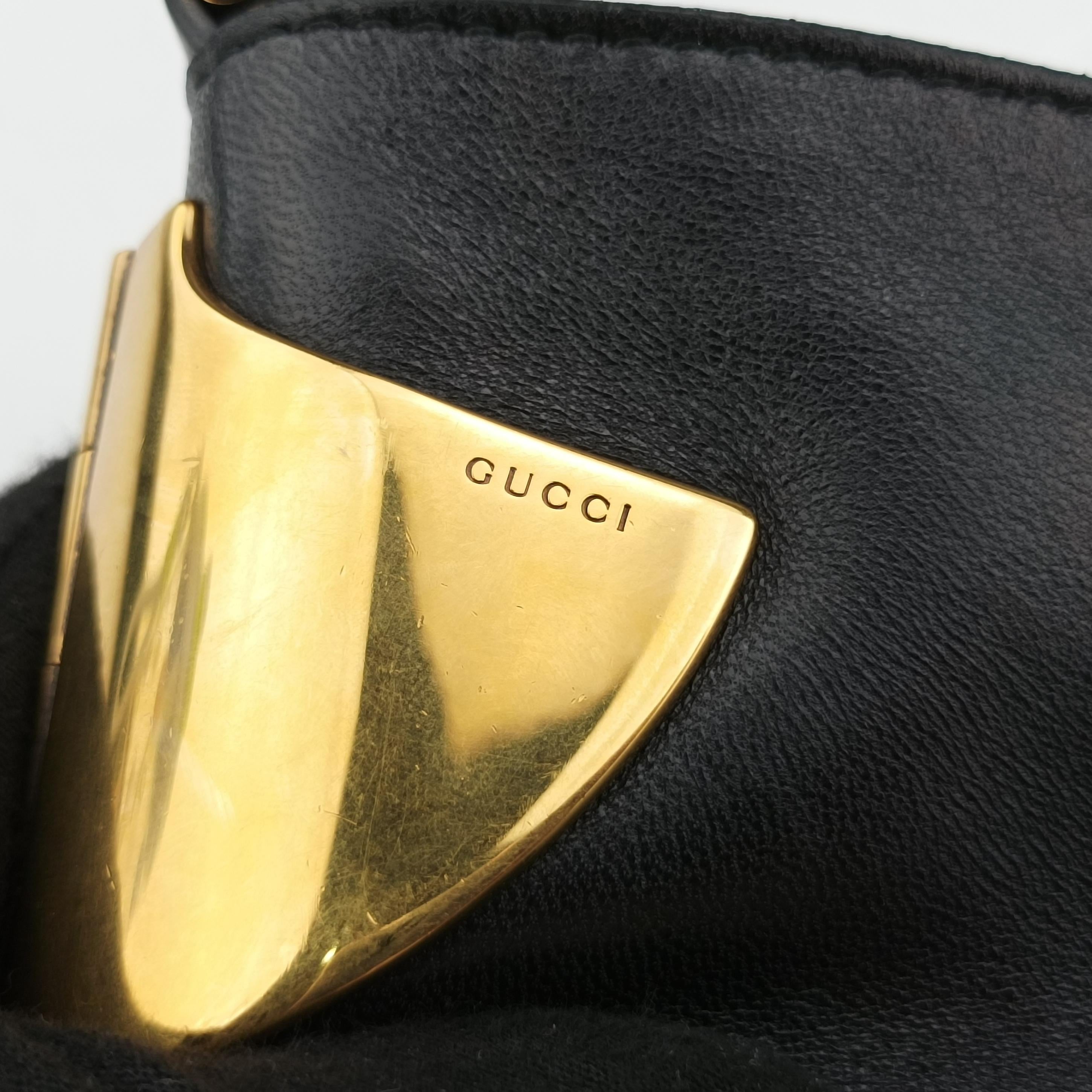 Pre-owned Gucci Large 1970 Black Leather 290681 shoulderbag | stylenewstar