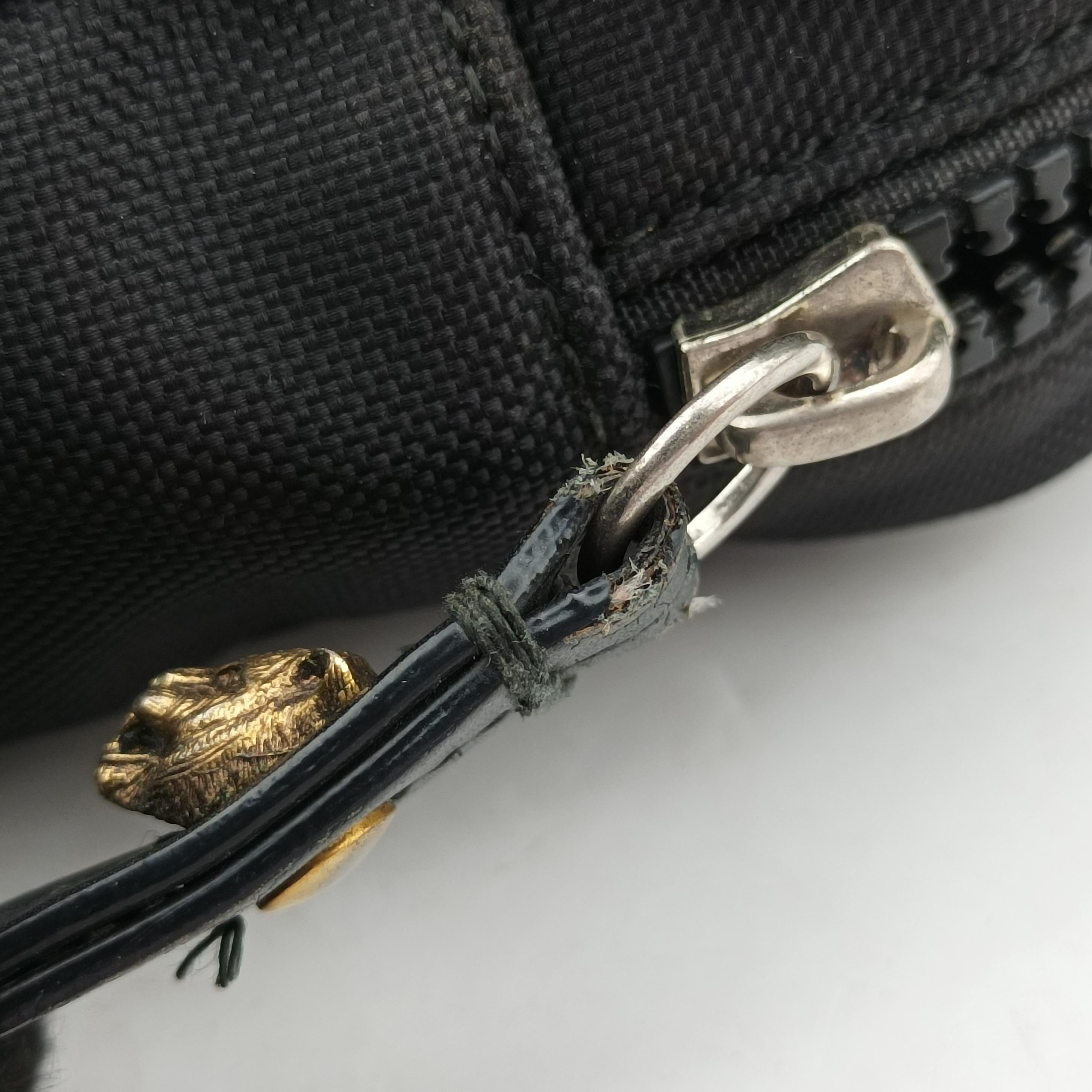 Pre-owned Gucci Tiger Embroidered Web Messenger Black×Multicolour nylon 523323 shoulderbag | stylenewstar