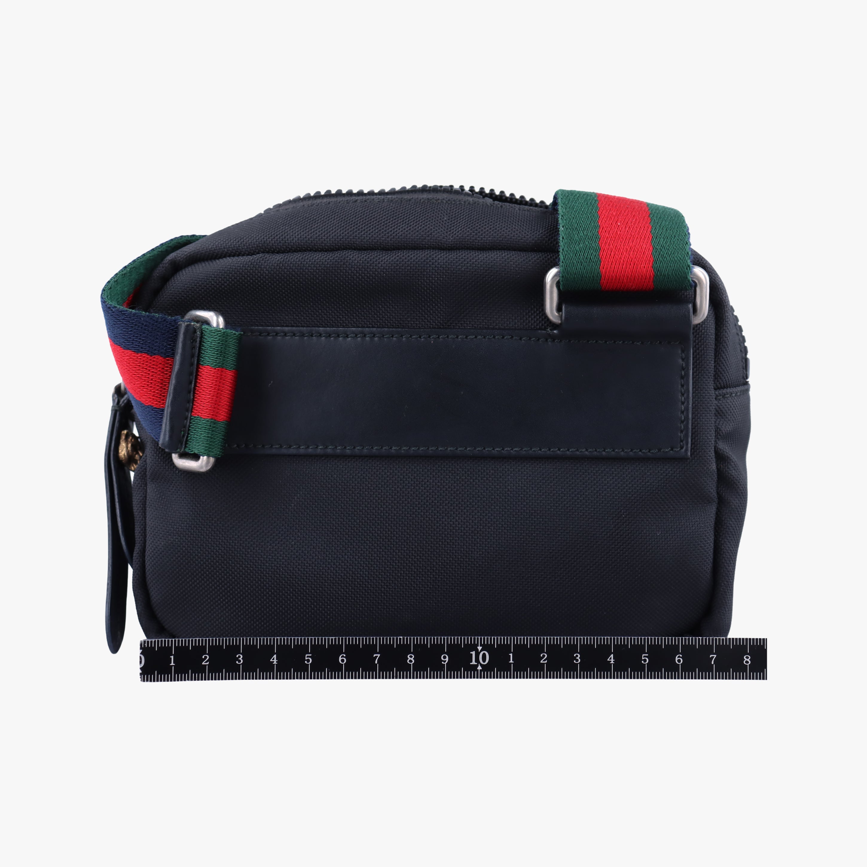 Pre-owned Gucci Tiger Embroidered Web Messenger Black×Multicolour nylon 523323 shoulderbag | stylenewstar