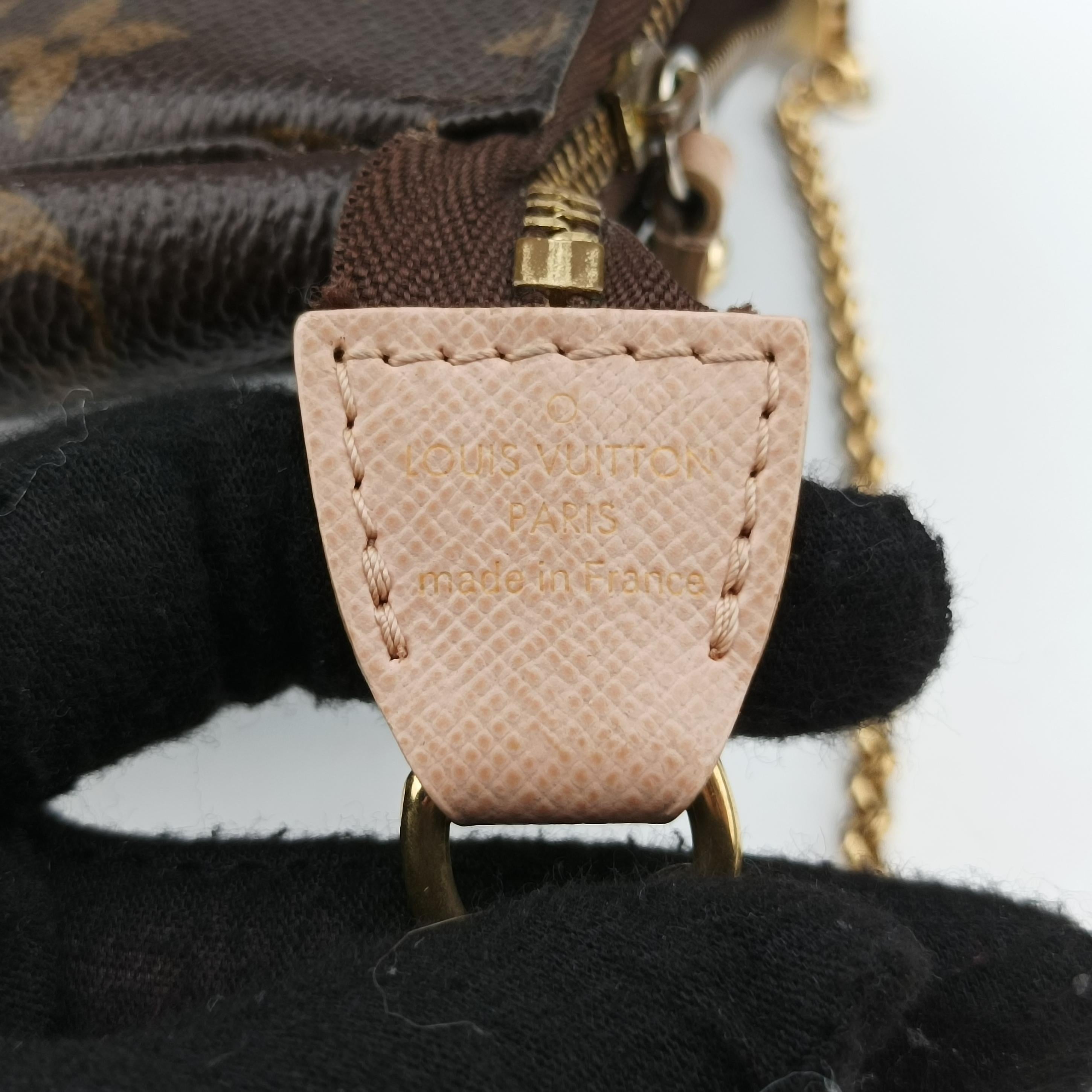 Pre-owned Louis Vuitton Mini Pochette Accessory Pouch brown×multicolor Monogram Canvas M60245 handbag | stylenewstar