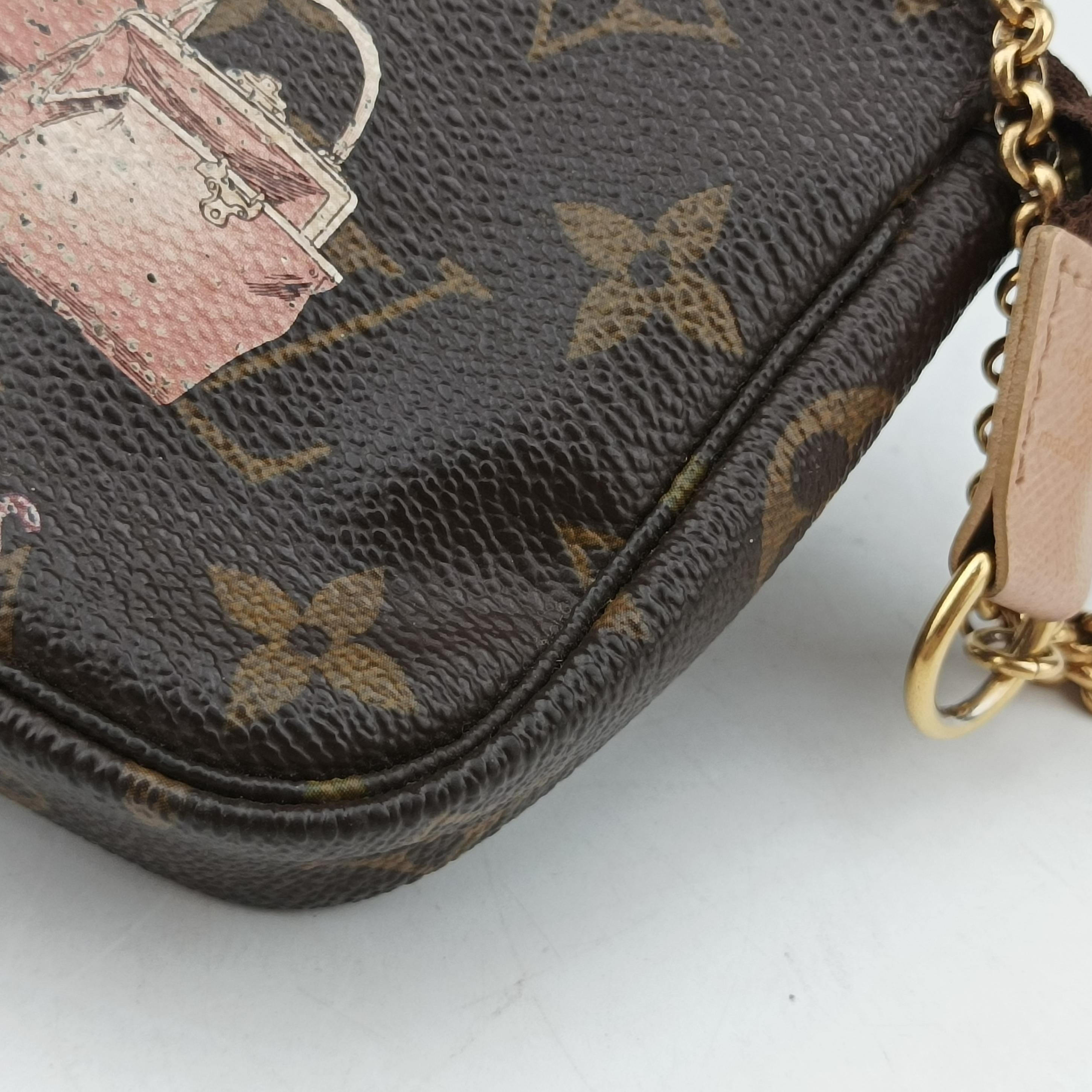 Pre-owned Louis Vuitton Mini Pochette Accessory Pouch brown×multicolor Monogram Canvas M60245 handbag | stylenewstar