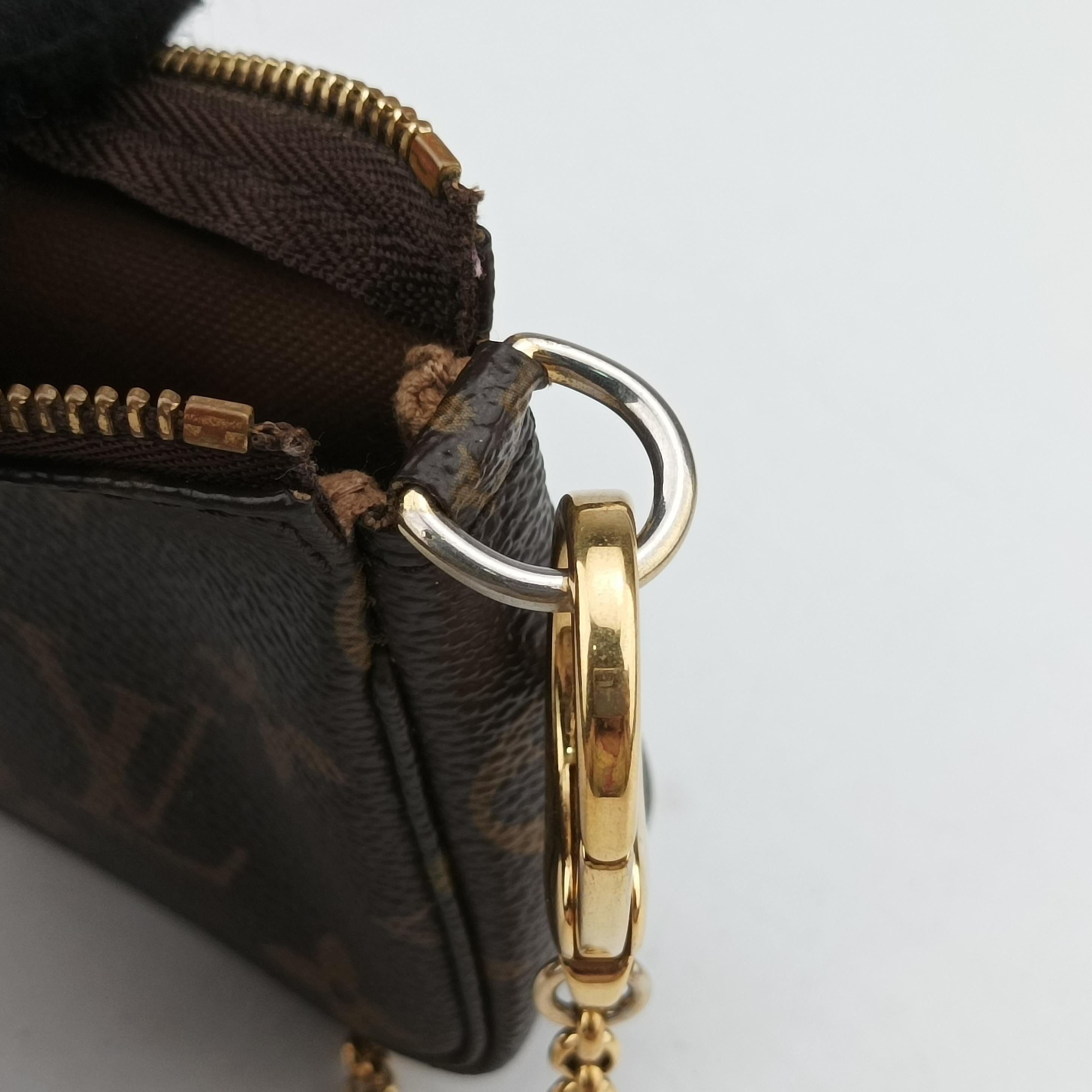 Pre-owned Louis Vuitton Mini Pochette Accessory Pouch brown×multicolor Monogram Canvas M60245 handbag | stylenewstar