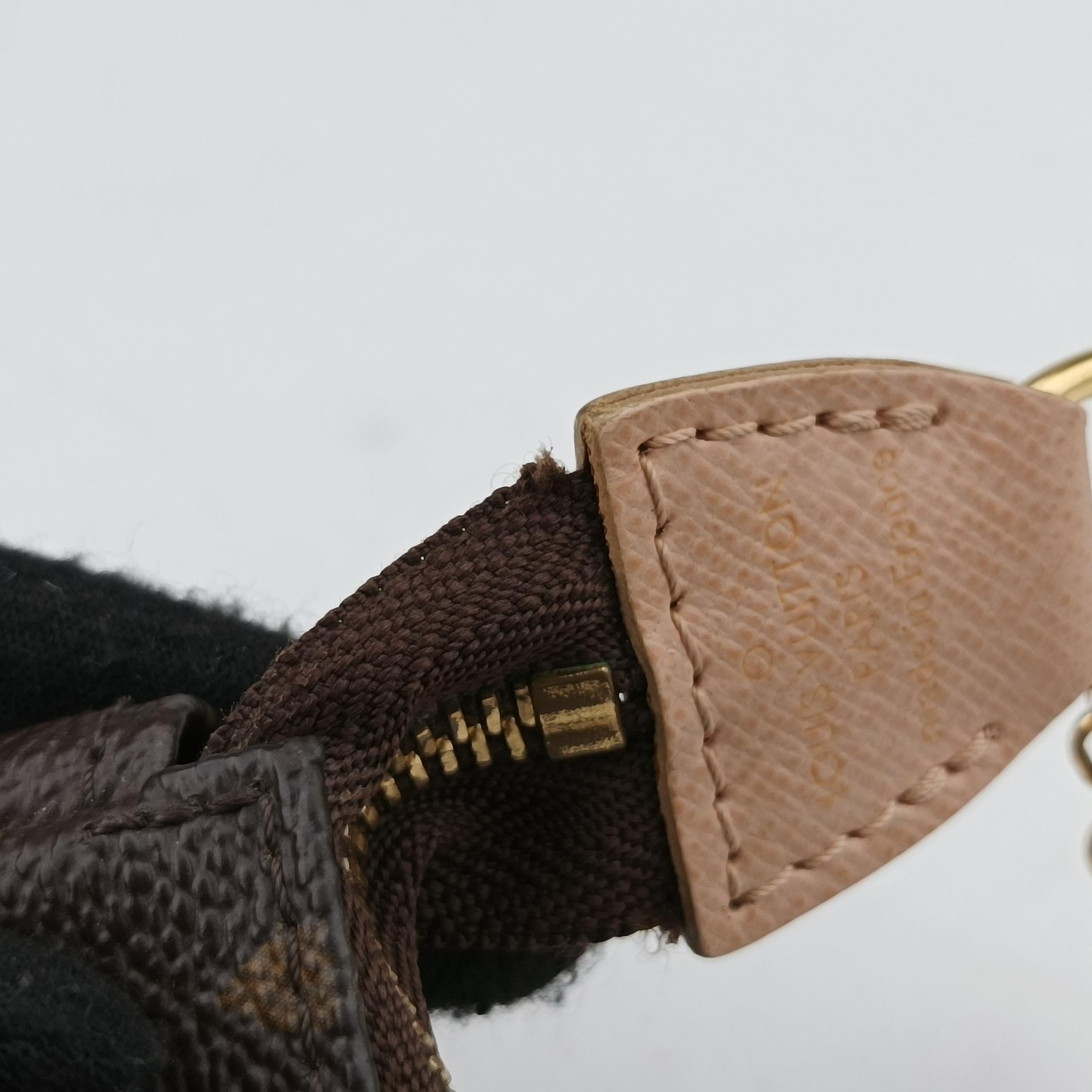 Pre-owned Louis Vuitton Mini Pochette Accessory Pouch brown×multicolor Monogram Canvas M60245 handbag | stylenewstar