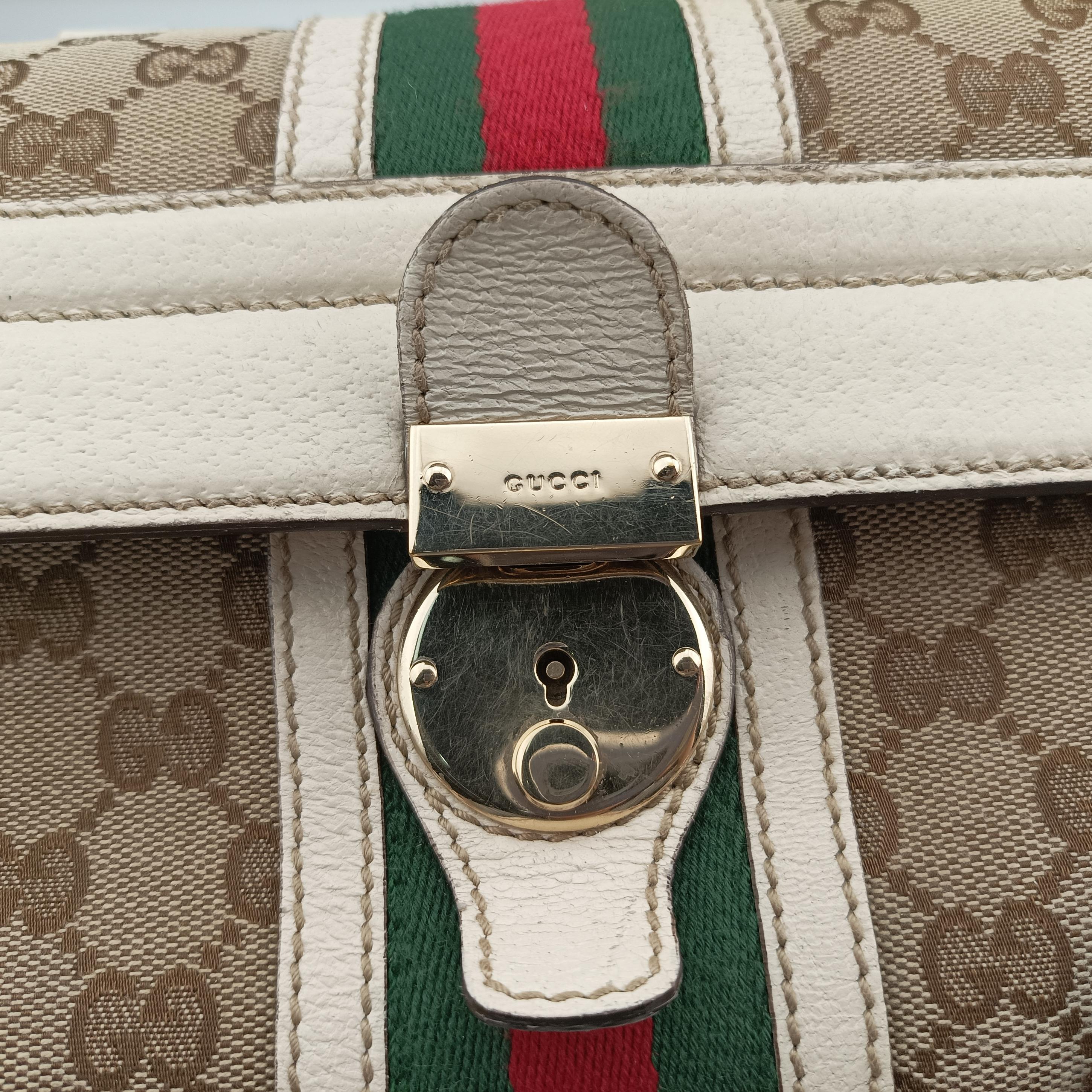 Vintage Gucci Guccissima Treasure Ivory×Beige canvas×leather 146002 handbag | stylenewstar