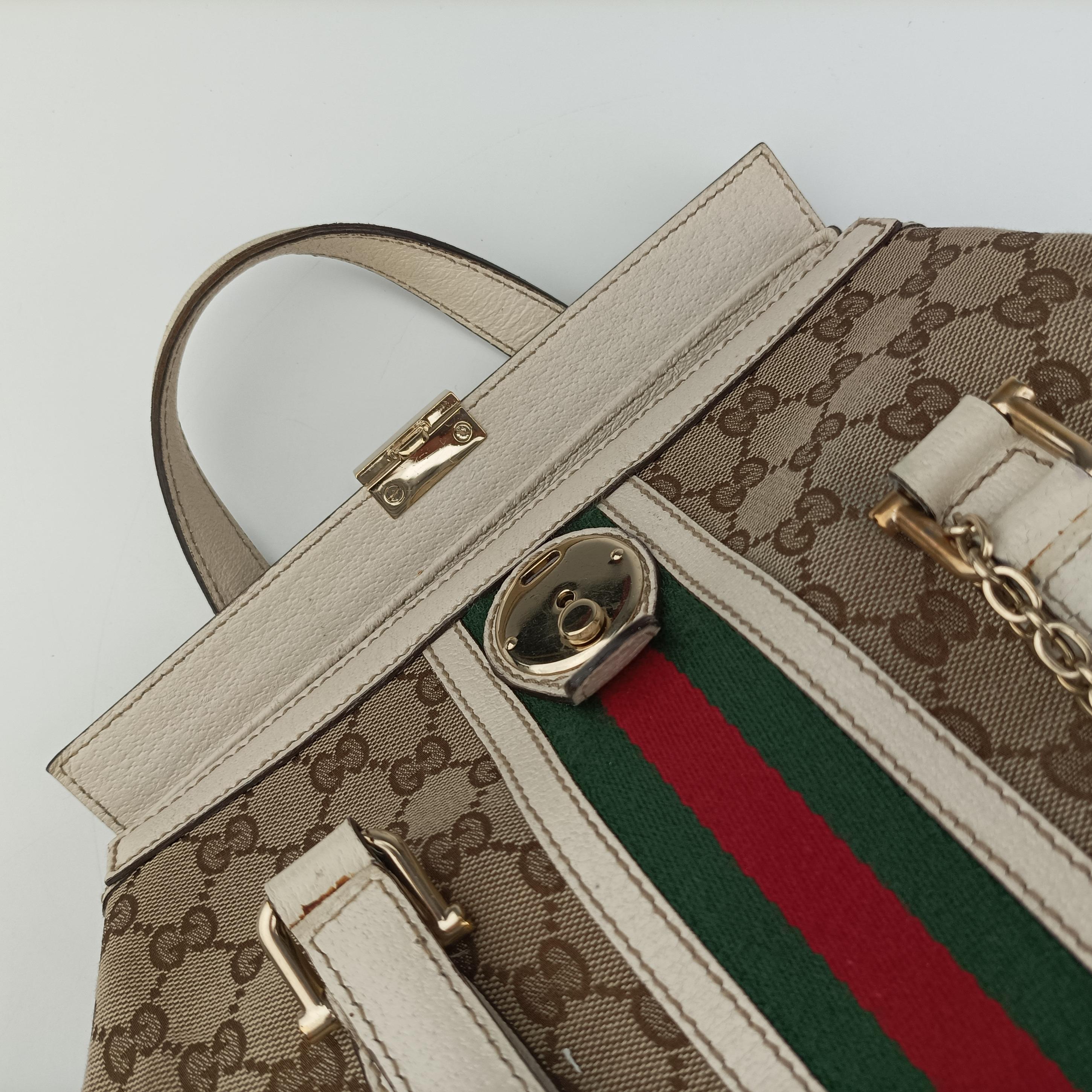Vintage Gucci Guccissima Treasure Ivory×Beige canvas×leather 146002 handbag | stylenewstar
