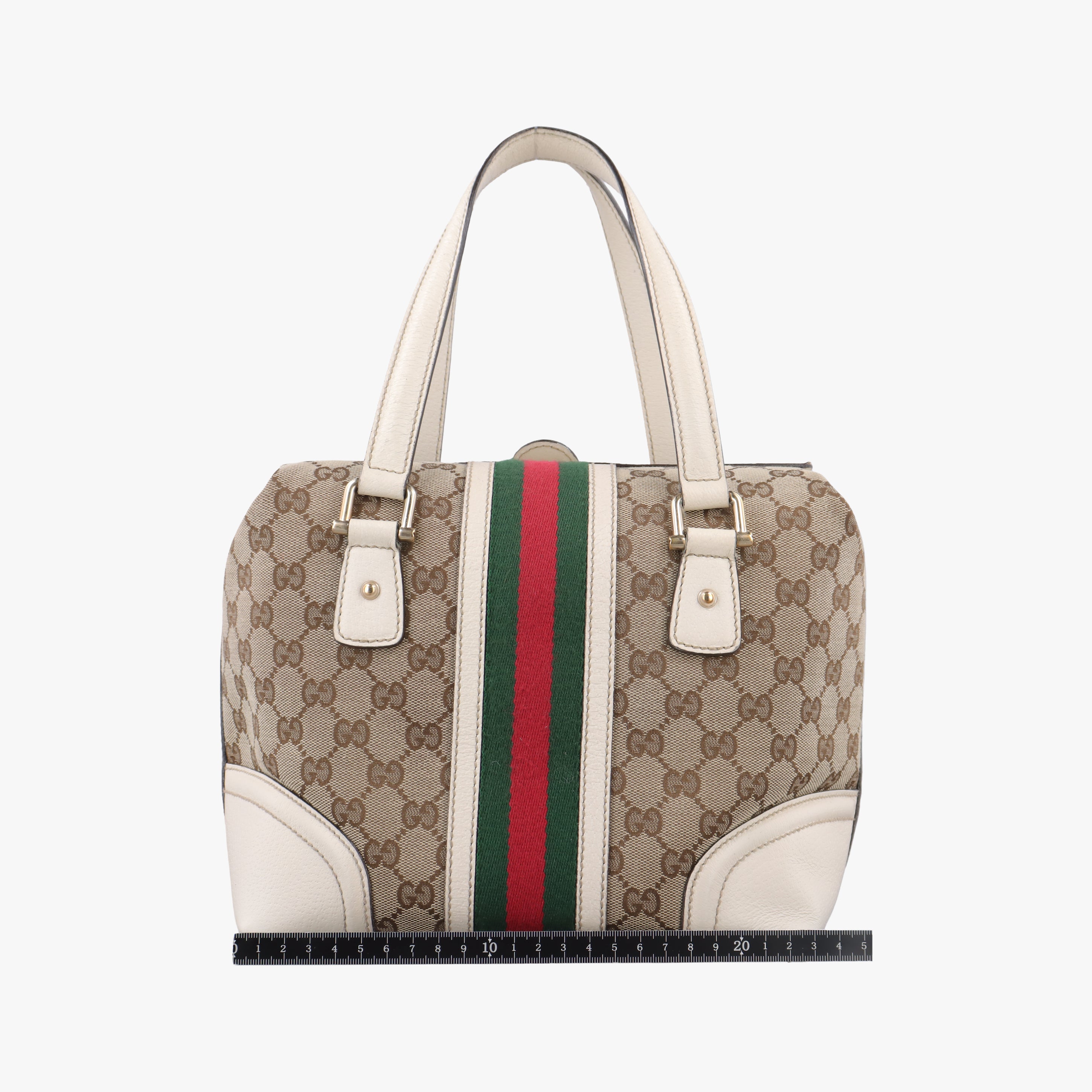 Vintage Gucci Guccissima Treasure Ivory×Beige canvas×leather 146002 handbag | stylenewstar