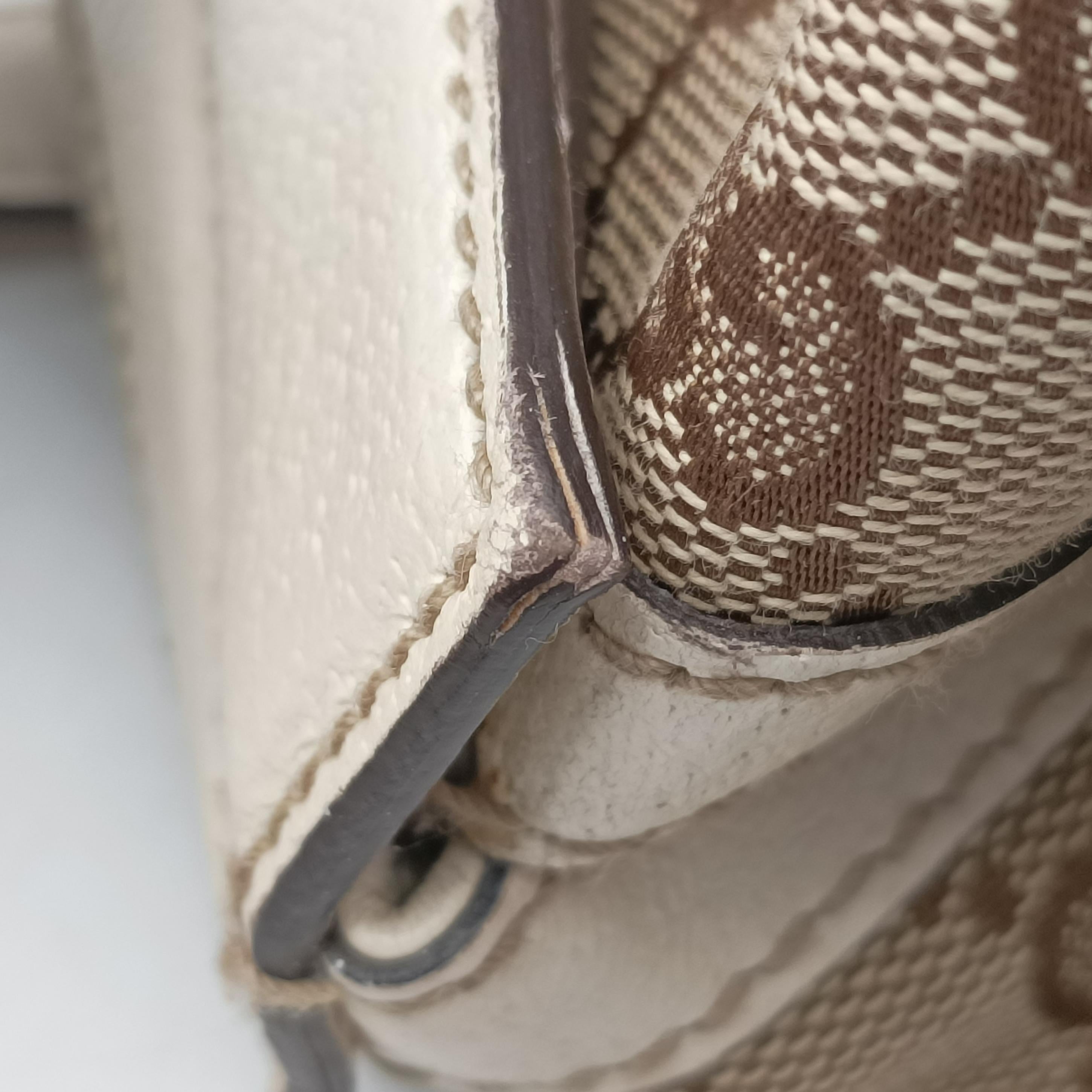Vintage Gucci Guccissima Treasure Ivory×Beige canvas×leather 146002 handbag | stylenewstar