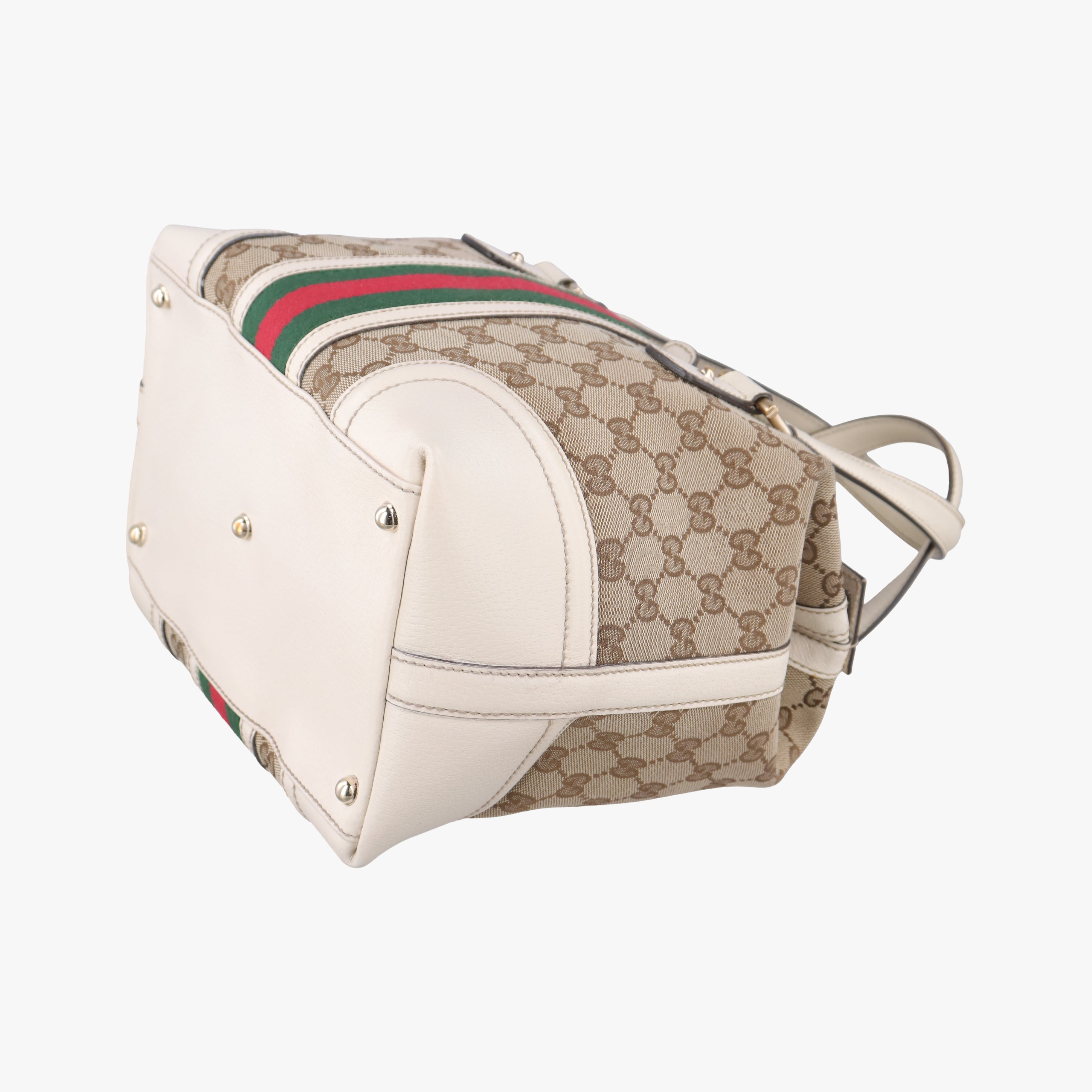 Vintage Gucci Guccissima Treasure Ivory×Beige canvas×leather 146002 handbag | stylenewstar