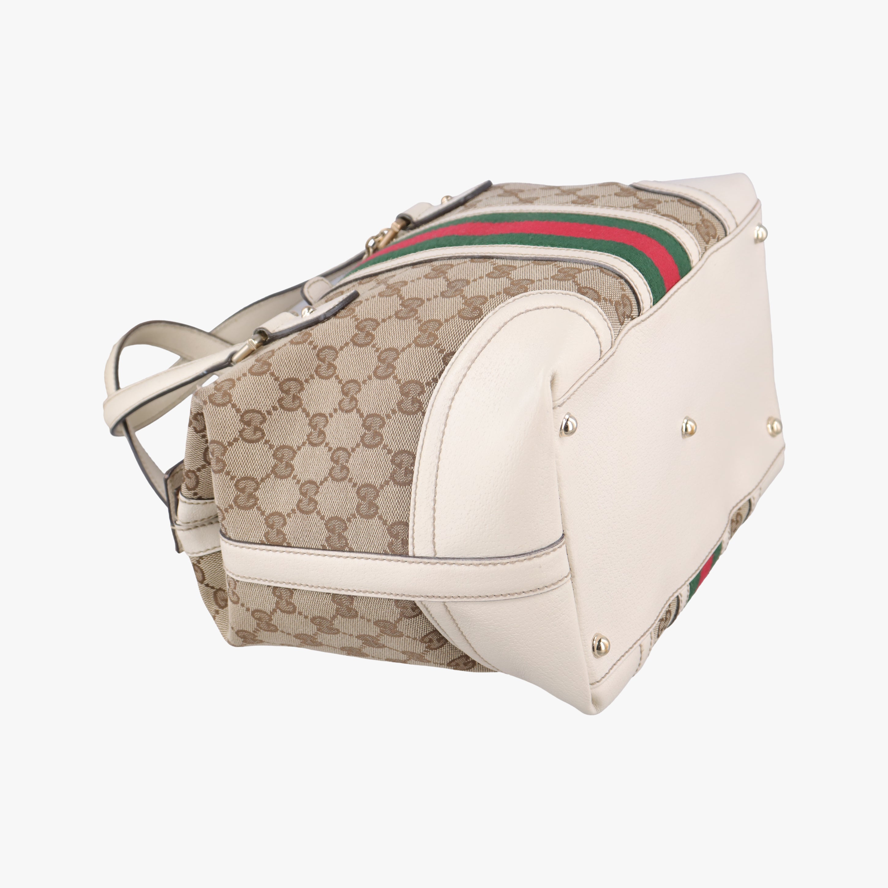 Vintage Gucci Guccissima Treasure Ivory×Beige canvas×leather 146002 handbag | stylenewstar