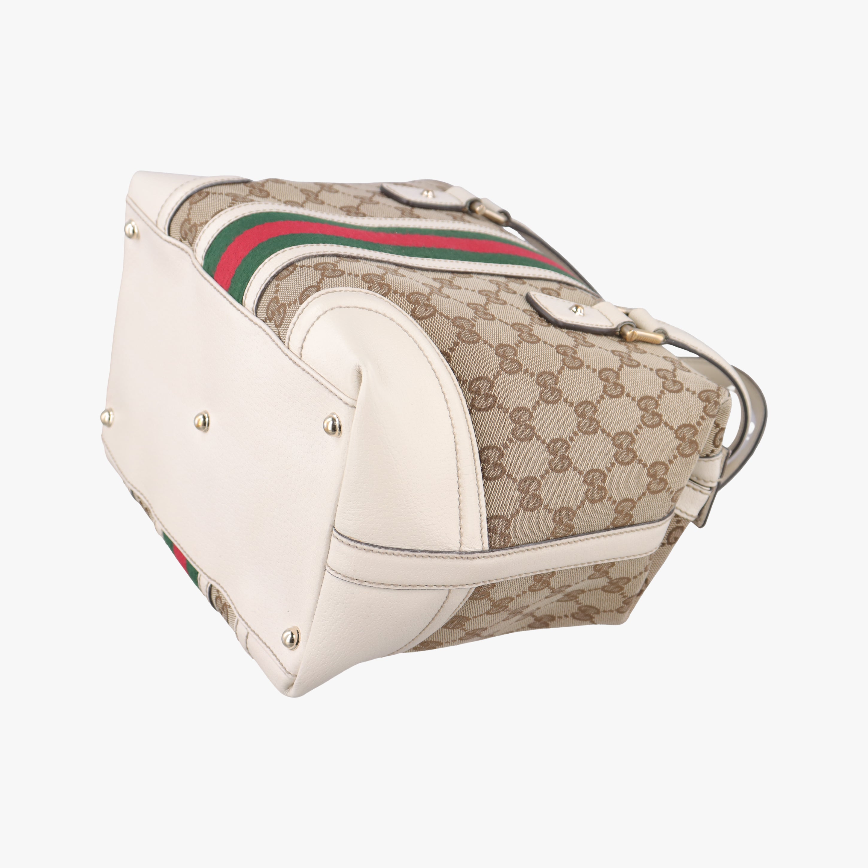 Vintage Gucci Guccissima Treasure Ivory×Beige canvas×leather 146002 handbag | stylenewstar