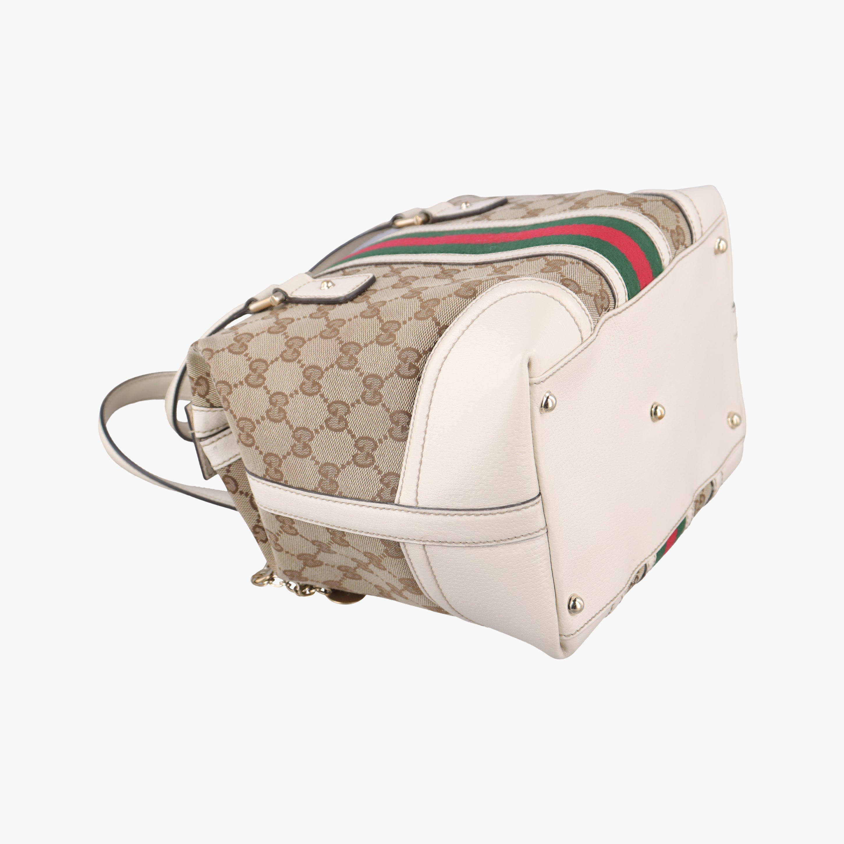 Vintage Gucci Guccissima Treasure Ivory×Beige canvas×leather 146002 handbag | stylenewstar