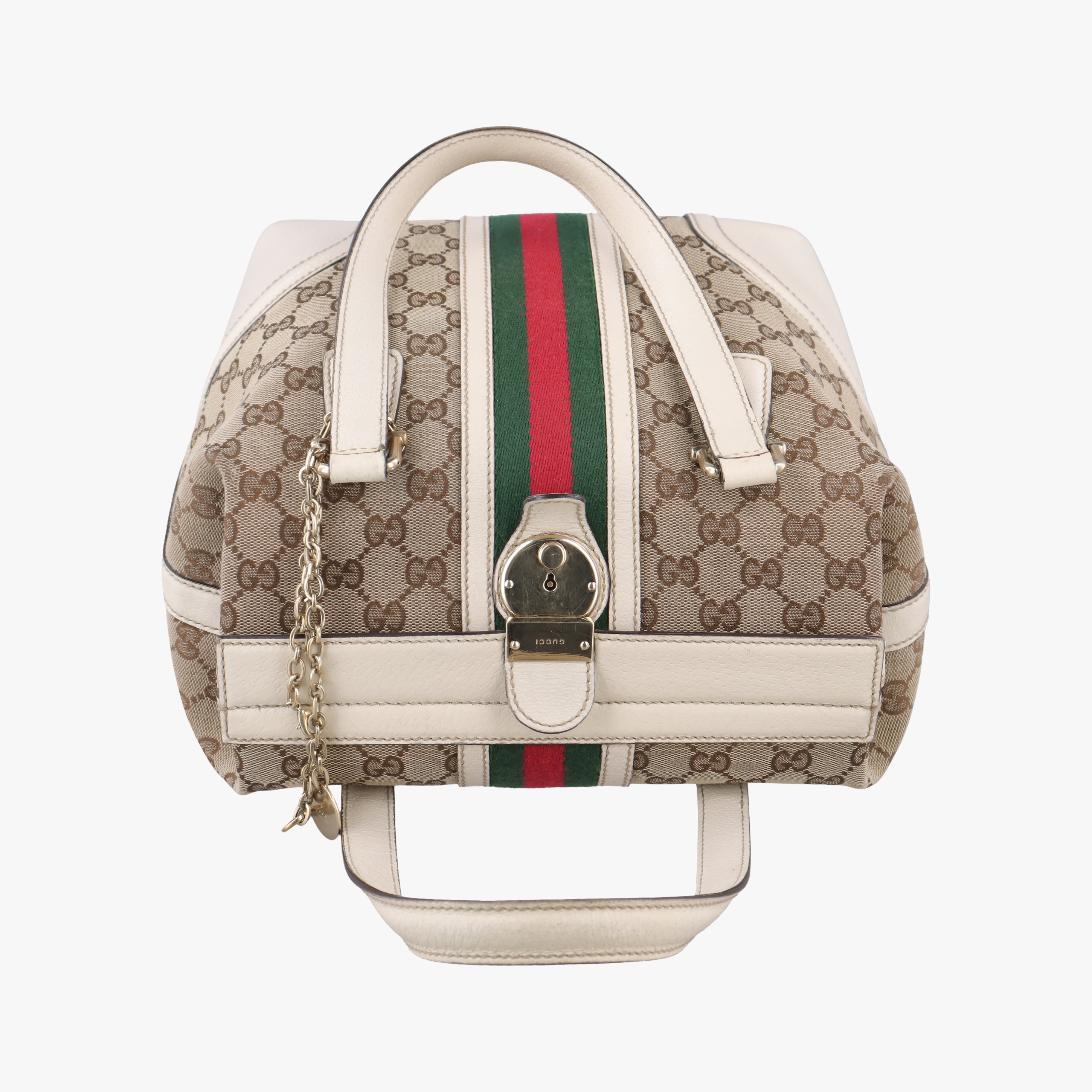 Vintage Gucci Guccissima Treasure Ivory×Beige canvas×leather 146002 handbag | stylenewstar