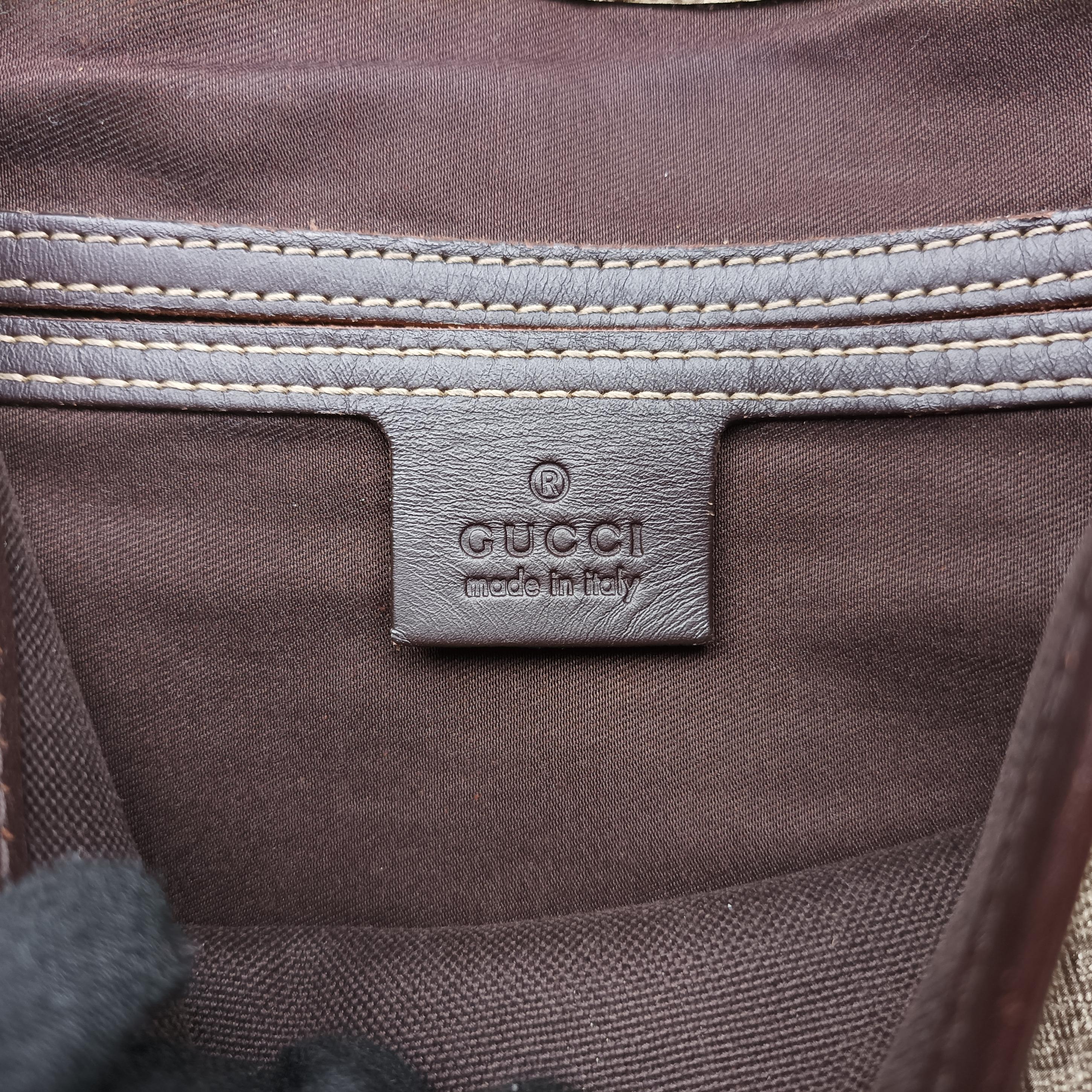 Vintage Gucci GG Supreme brown×red×green Canvas 211130 shoulderbag | stylenewstar