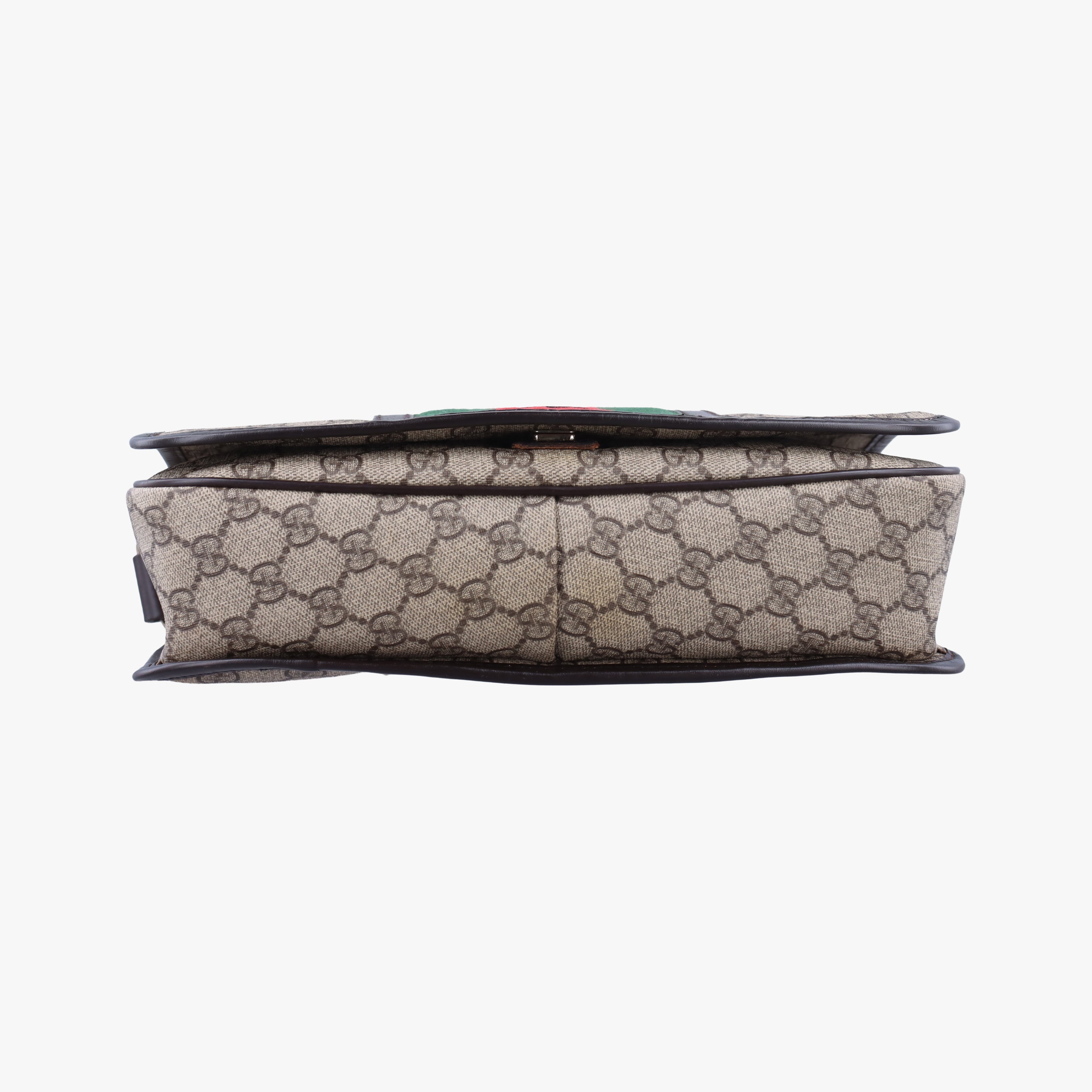 Vintage Gucci GG Supreme brown×red×green Canvas 211130 shoulderbag | stylenewstar