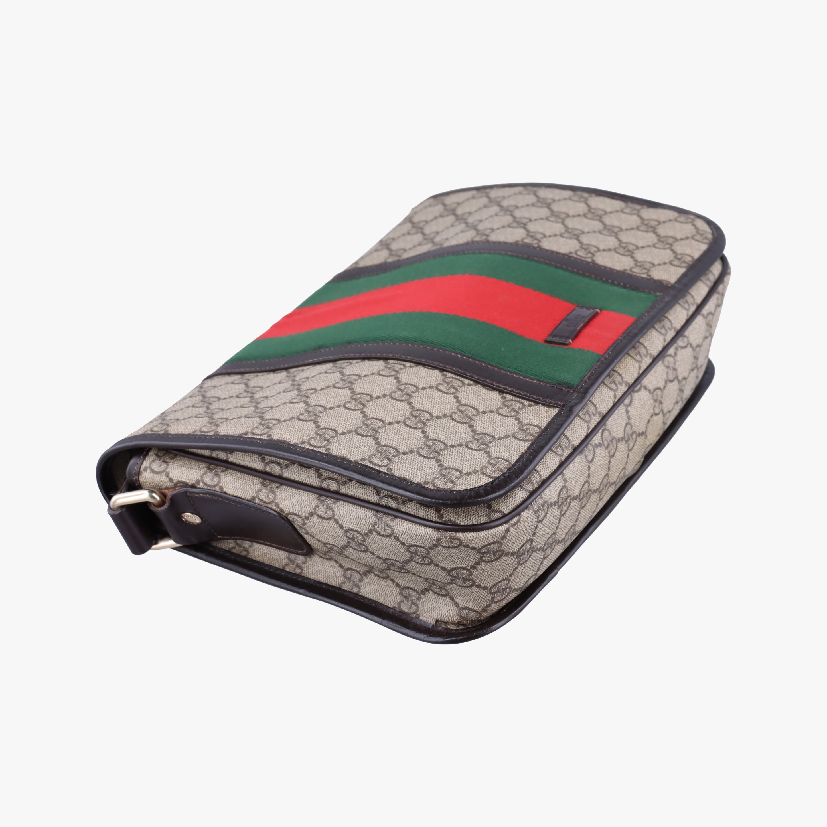 Vintage Gucci GG Supreme brown×red×green Canvas 211130 shoulderbag | stylenewstar