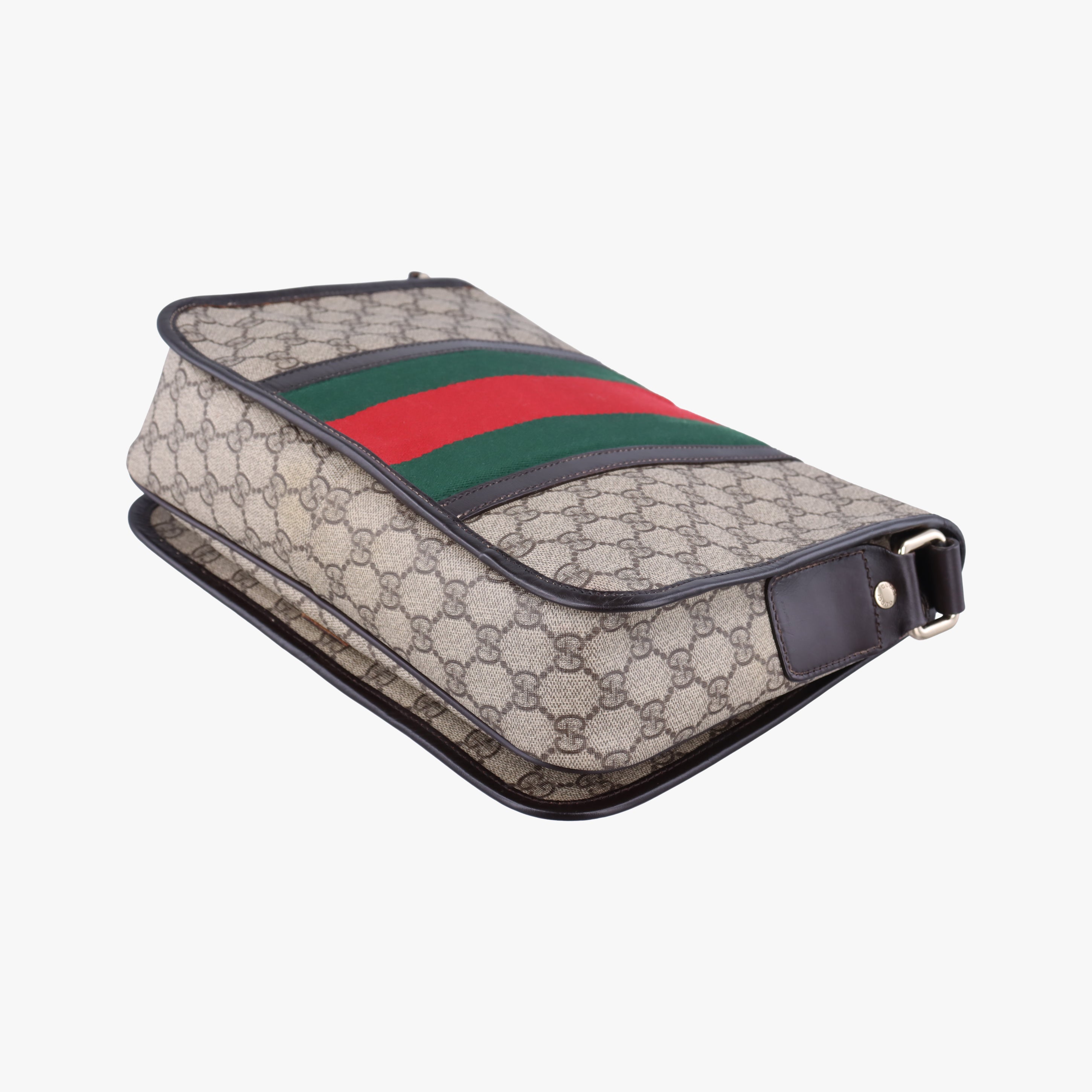 Vintage Gucci GG Supreme brown×red×green Canvas 211130 shoulderbag | stylenewstar