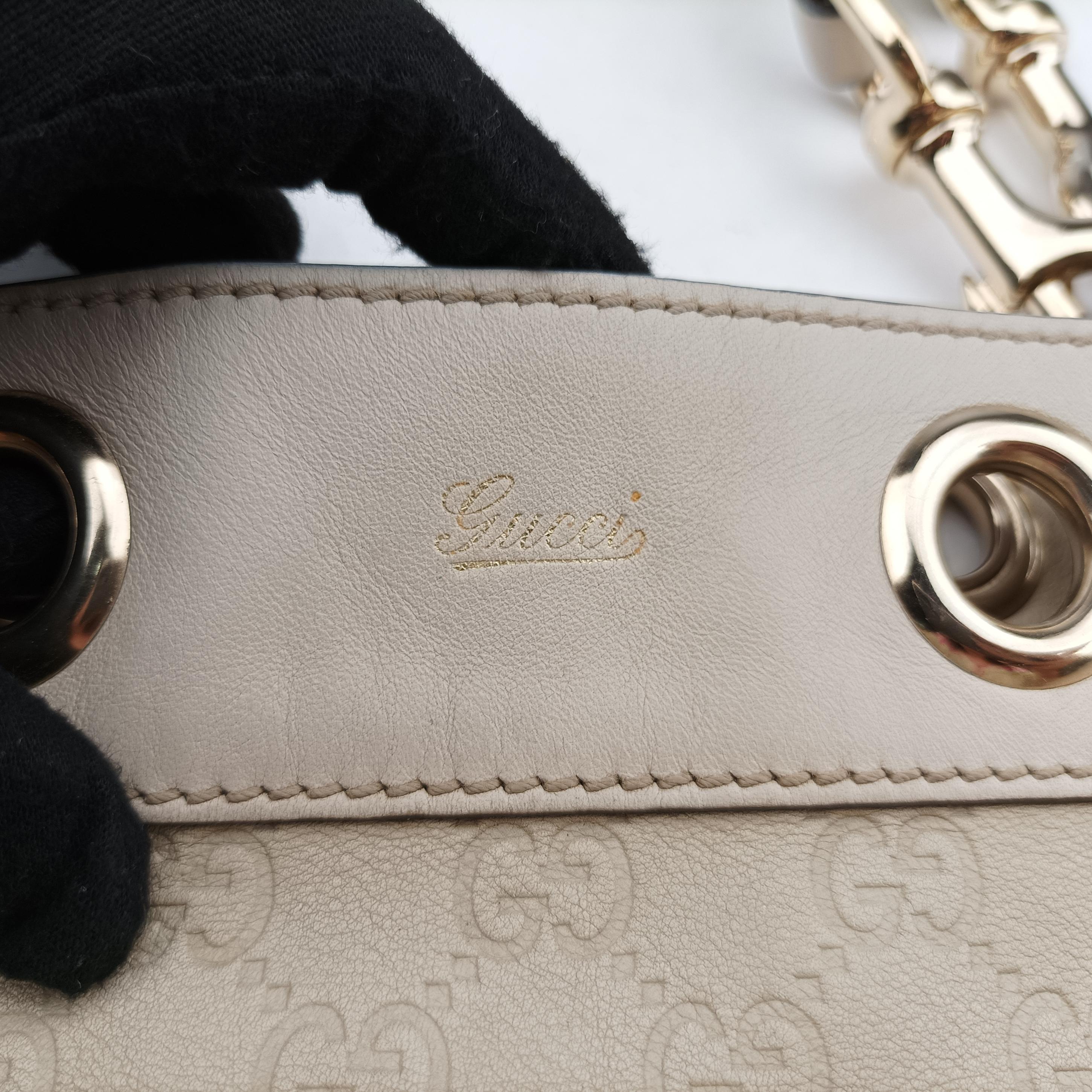 Vintage Gucci Positano White Leather 153033 handbag | stylenewstar