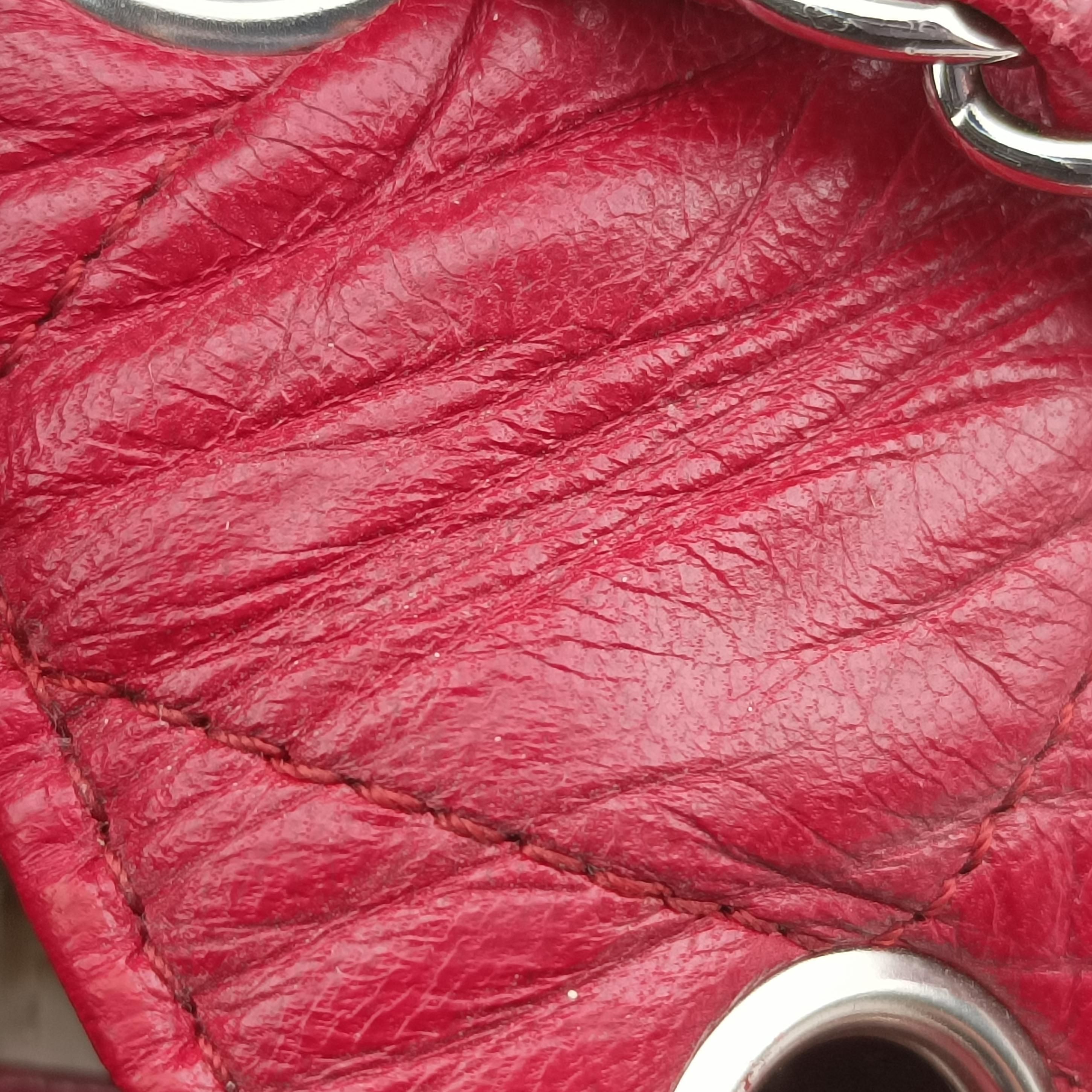 Pre-owned Chanel East West Burgundy lambskin×leather A37694 shoulderbag | stylenewstar