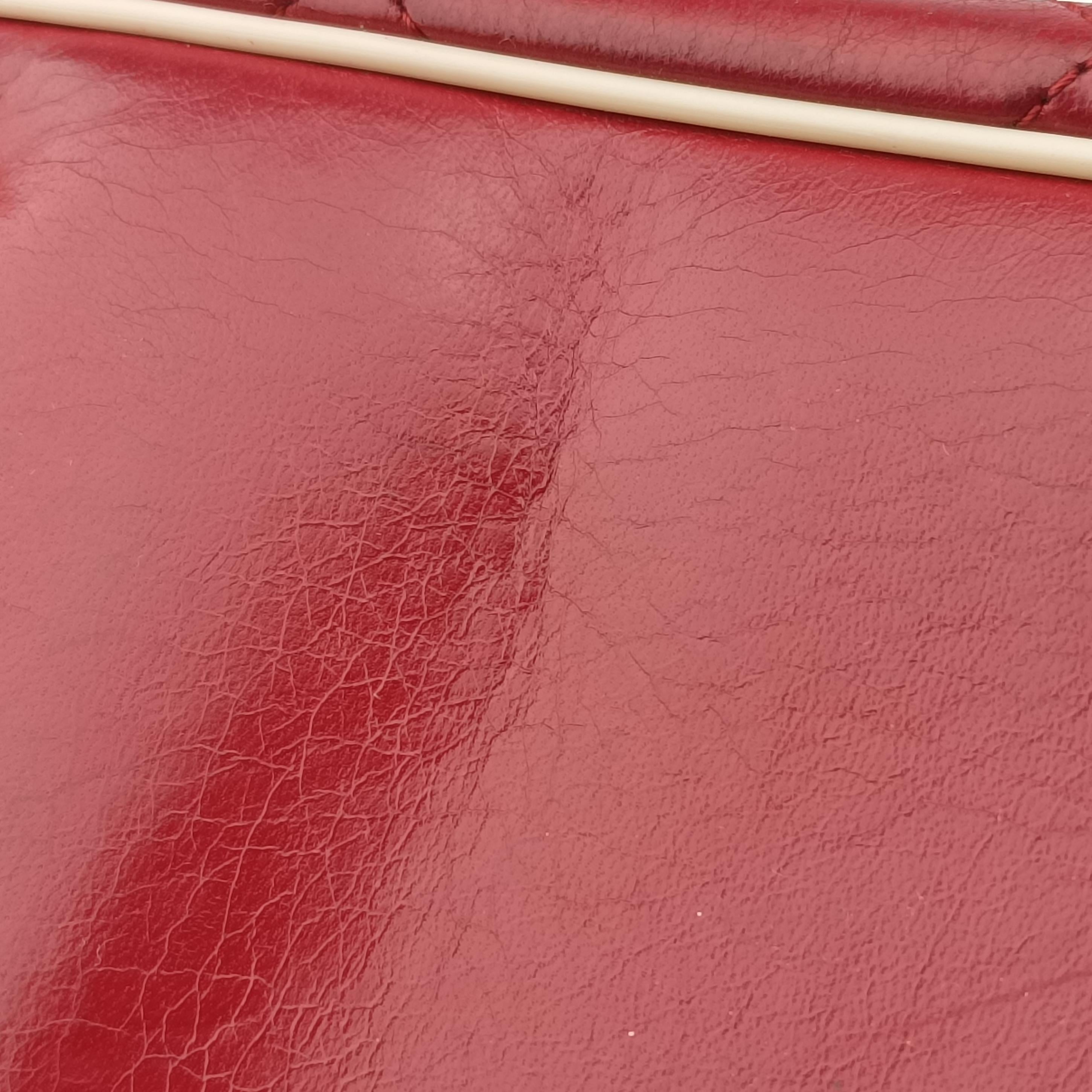 Pre-owned Chanel East West Burgundy lambskin×leather A37694 shoulderbag | stylenewstar