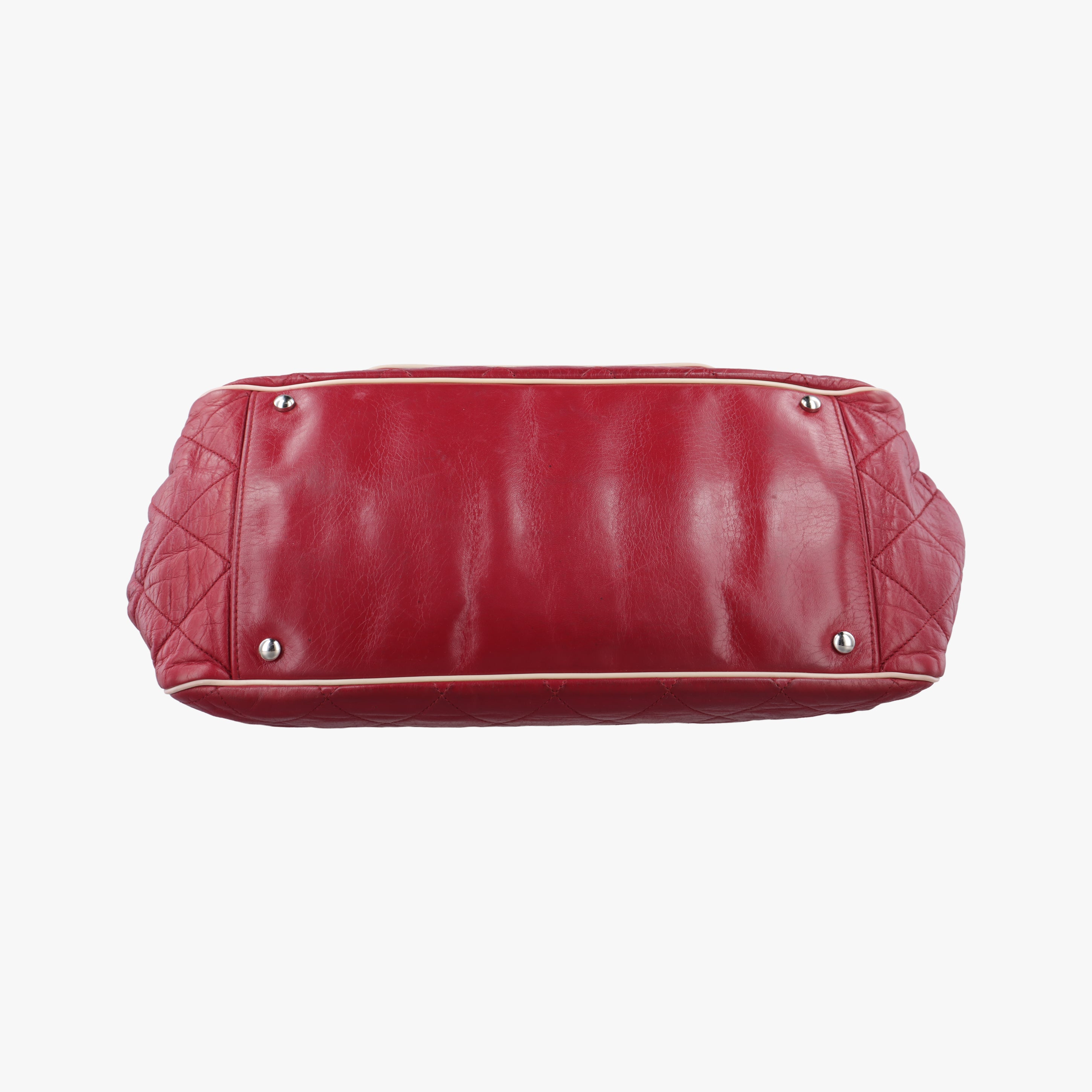 Pre-owned Chanel East West Burgundy lambskin×leather A37694 shoulderbag | stylenewstar