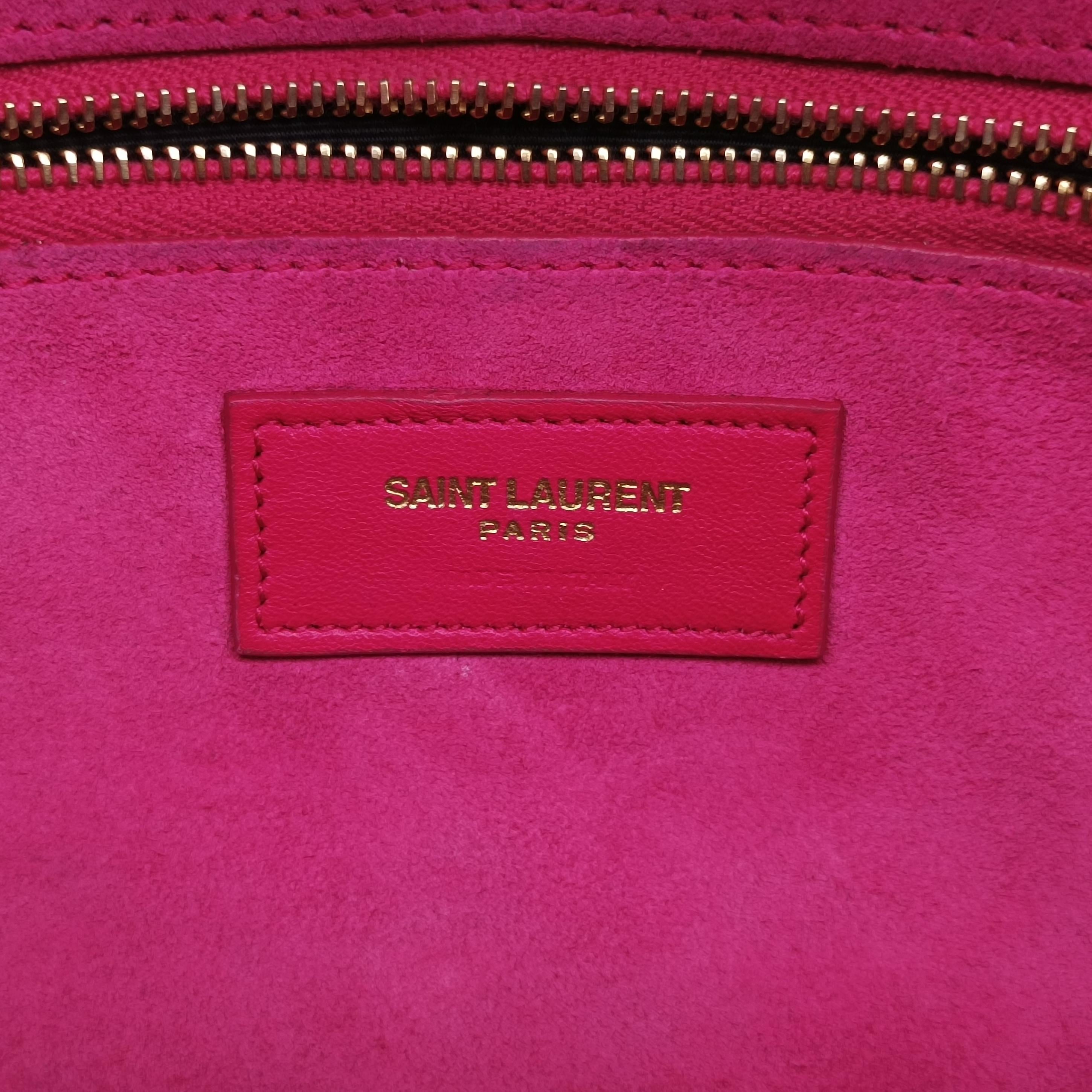 Pre-owned Yves Saint Laurent LE 5 a 7Mini Hobo Rose Leather 567228 shoulderbag | stylenewstar