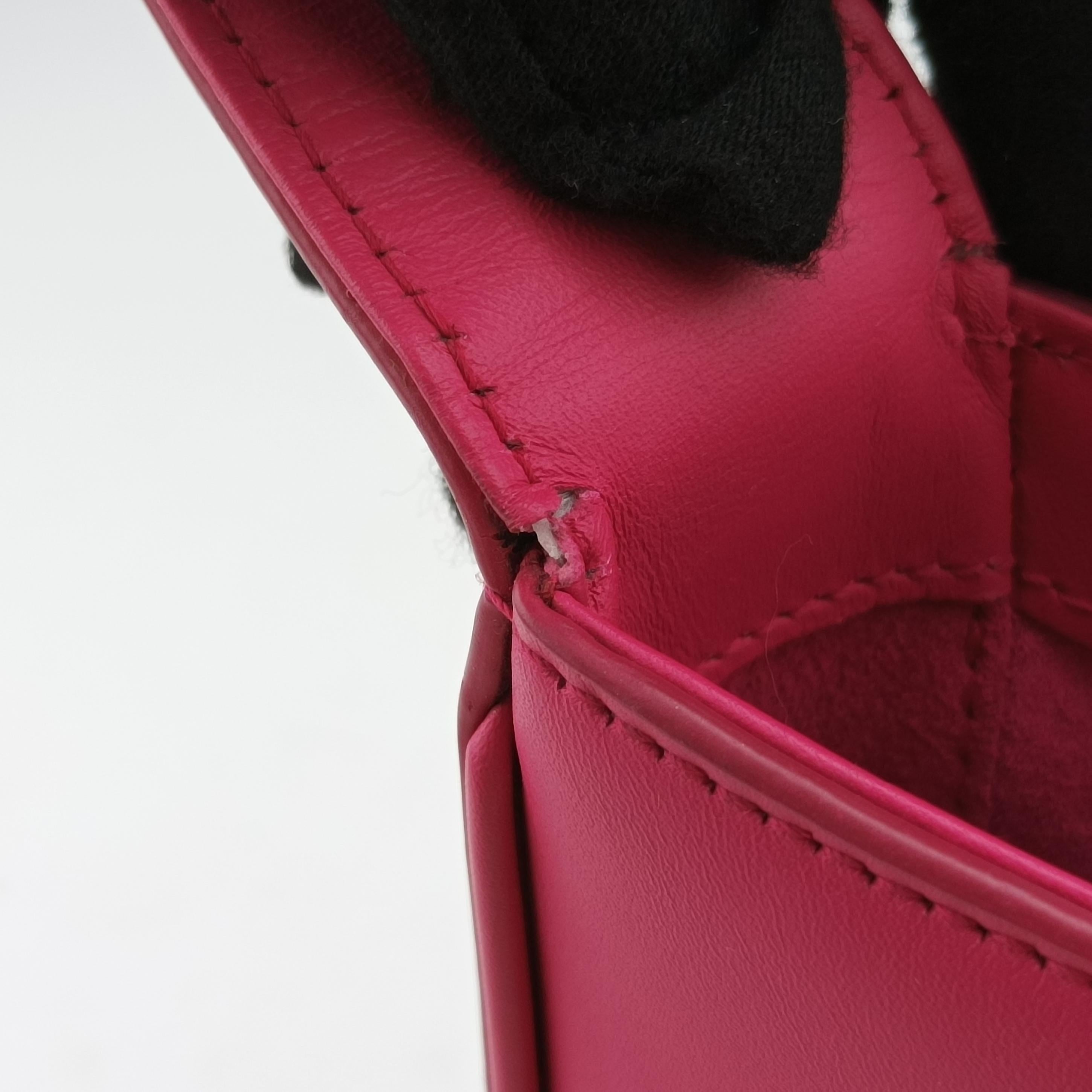 Pre-owned Yves Saint Laurent LE 5 a 7Mini Hobo Rose Leather 567228 shoulderbag | stylenewstar
