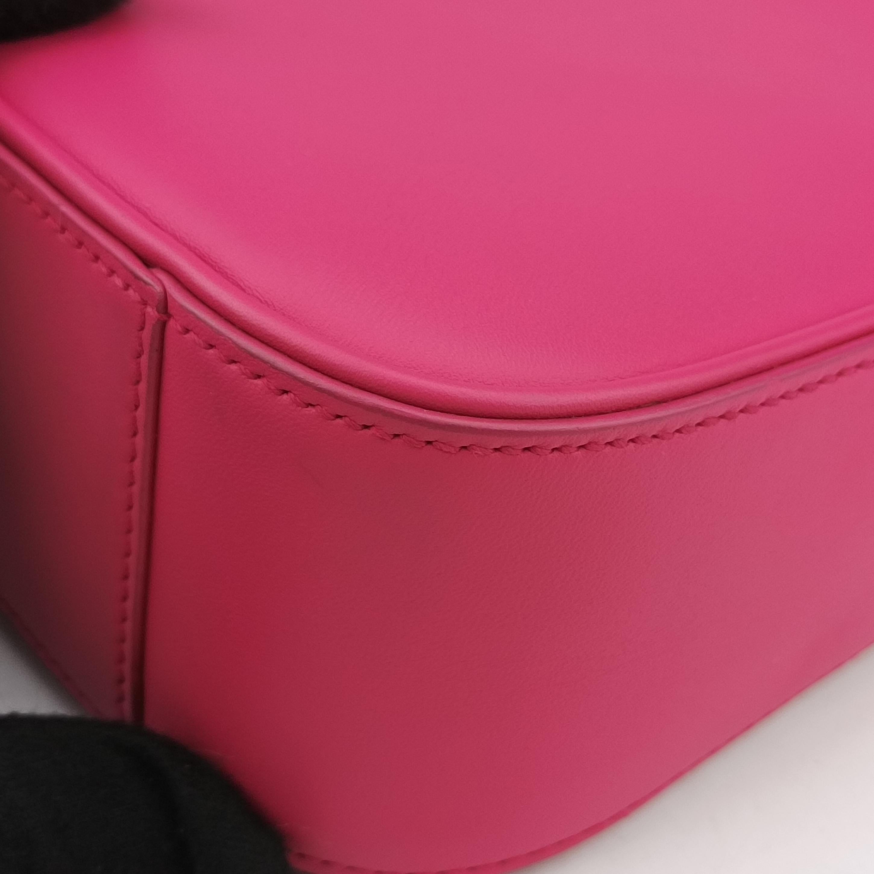 Pre-owned Yves Saint Laurent LE 5 a 7Mini Hobo Rose Leather 567228 shoulderbag | stylenewstar