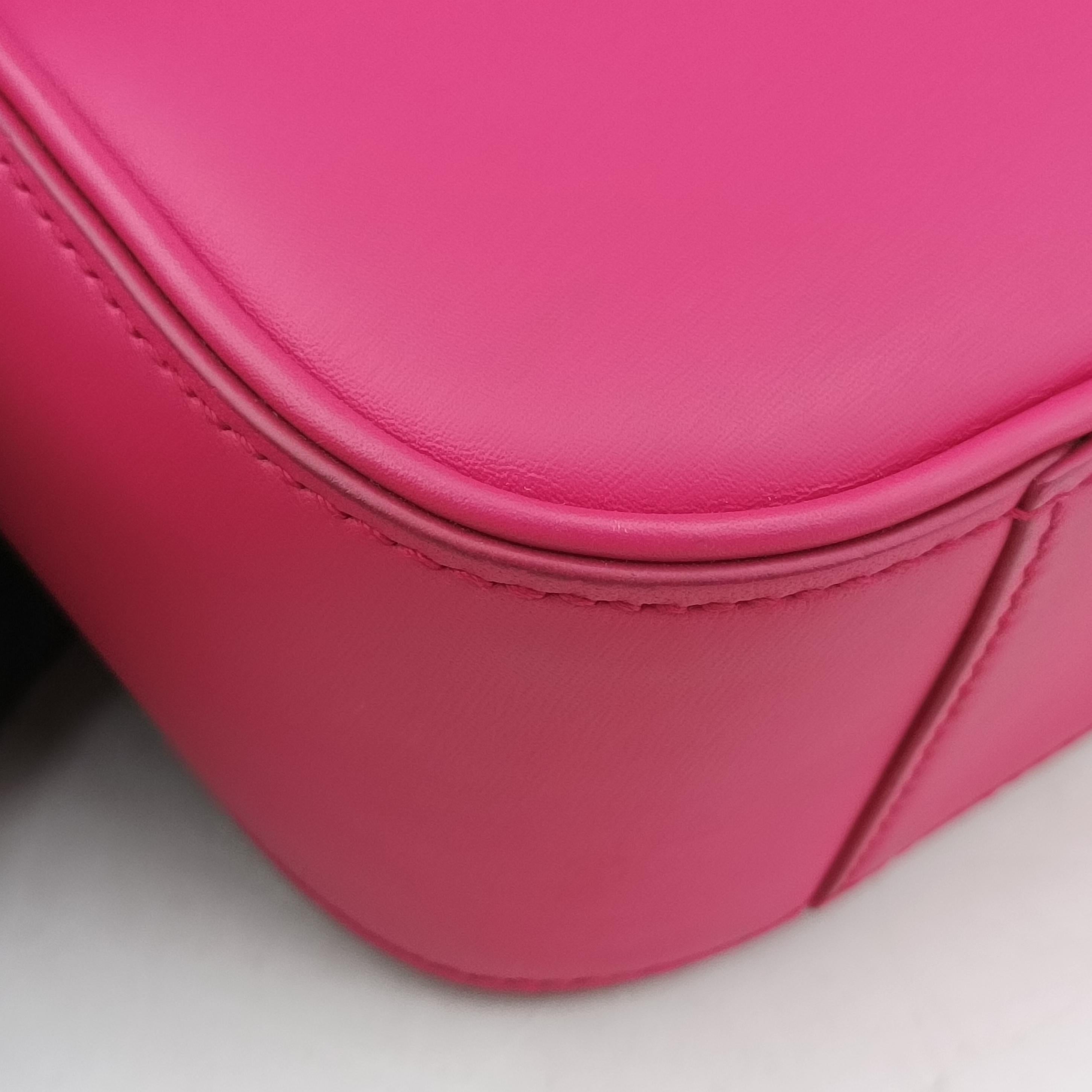 Pre-owned Yves Saint Laurent LE 5 a 7Mini Hobo Rose Leather 567228 shoulderbag | stylenewstar
