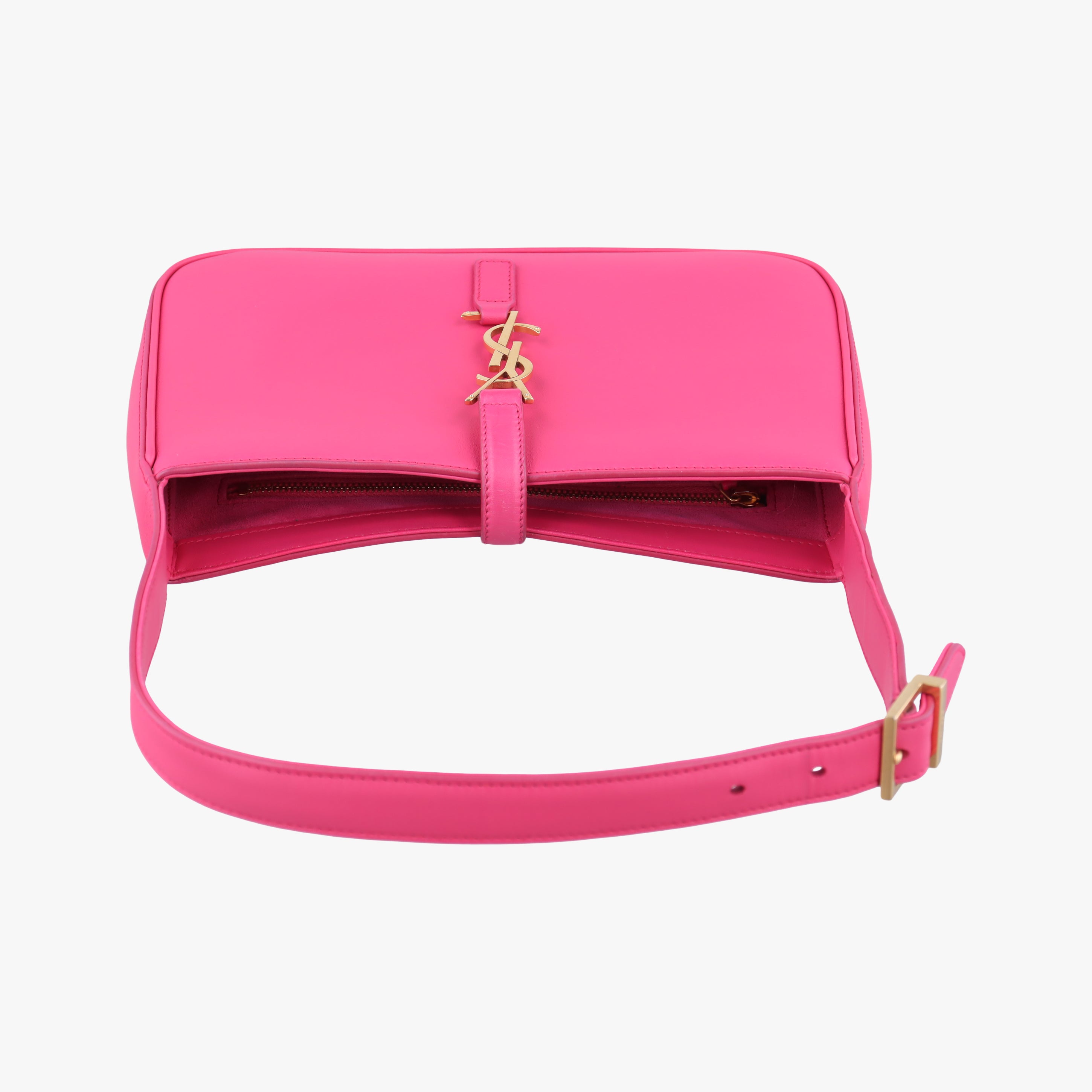Pre-owned Yves Saint Laurent LE 5 a 7Mini Hobo Rose Leather 567228 shoulderbag | stylenewstar