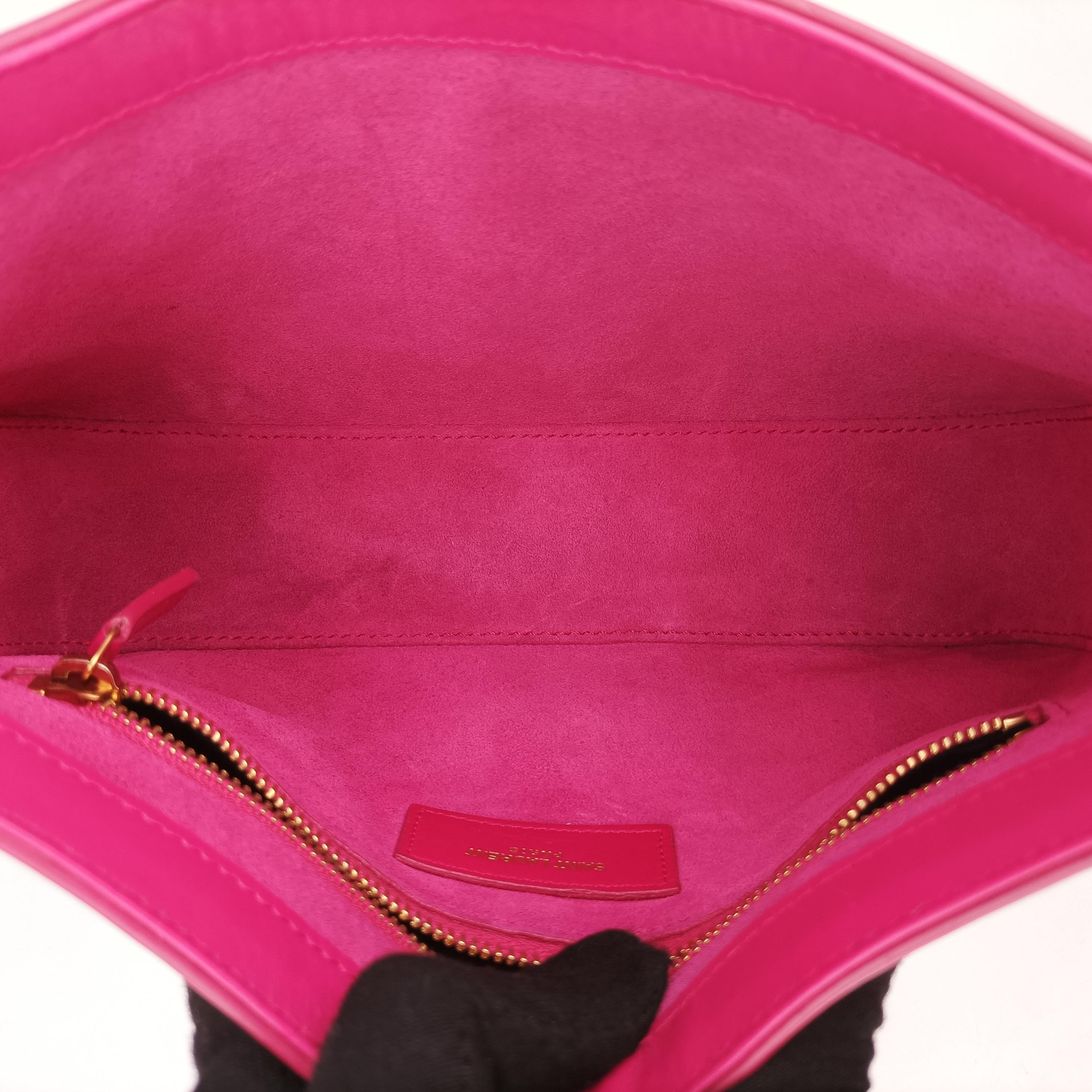 Pre-owned Yves Saint Laurent LE 5 a 7Mini Hobo Rose Leather 567228 shoulderbag | stylenewstar