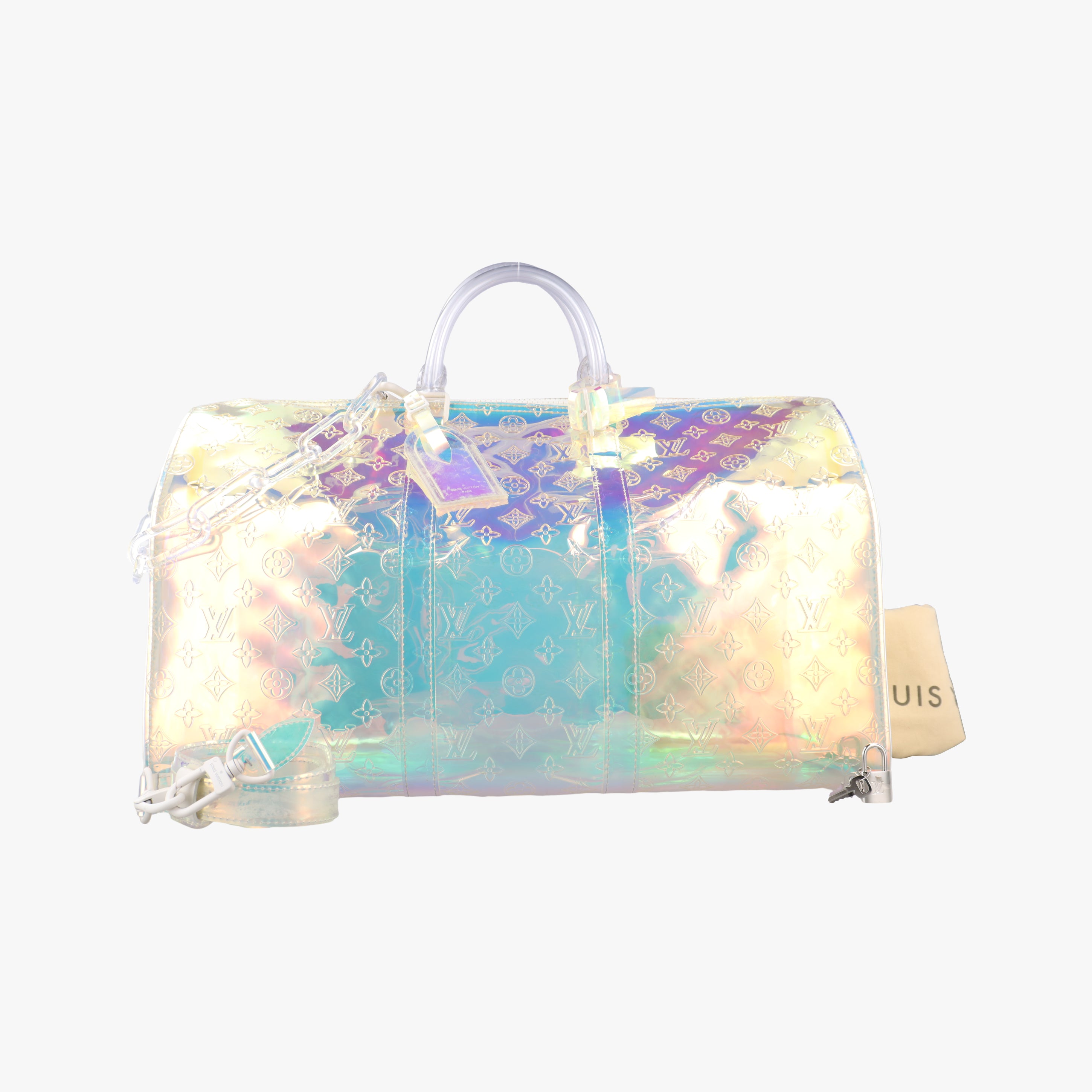 Pre-owned Louis Vuitton Keepall Bandouliere 50 aurora Monogram Prism M53271 shoulderbag | stylenewstar