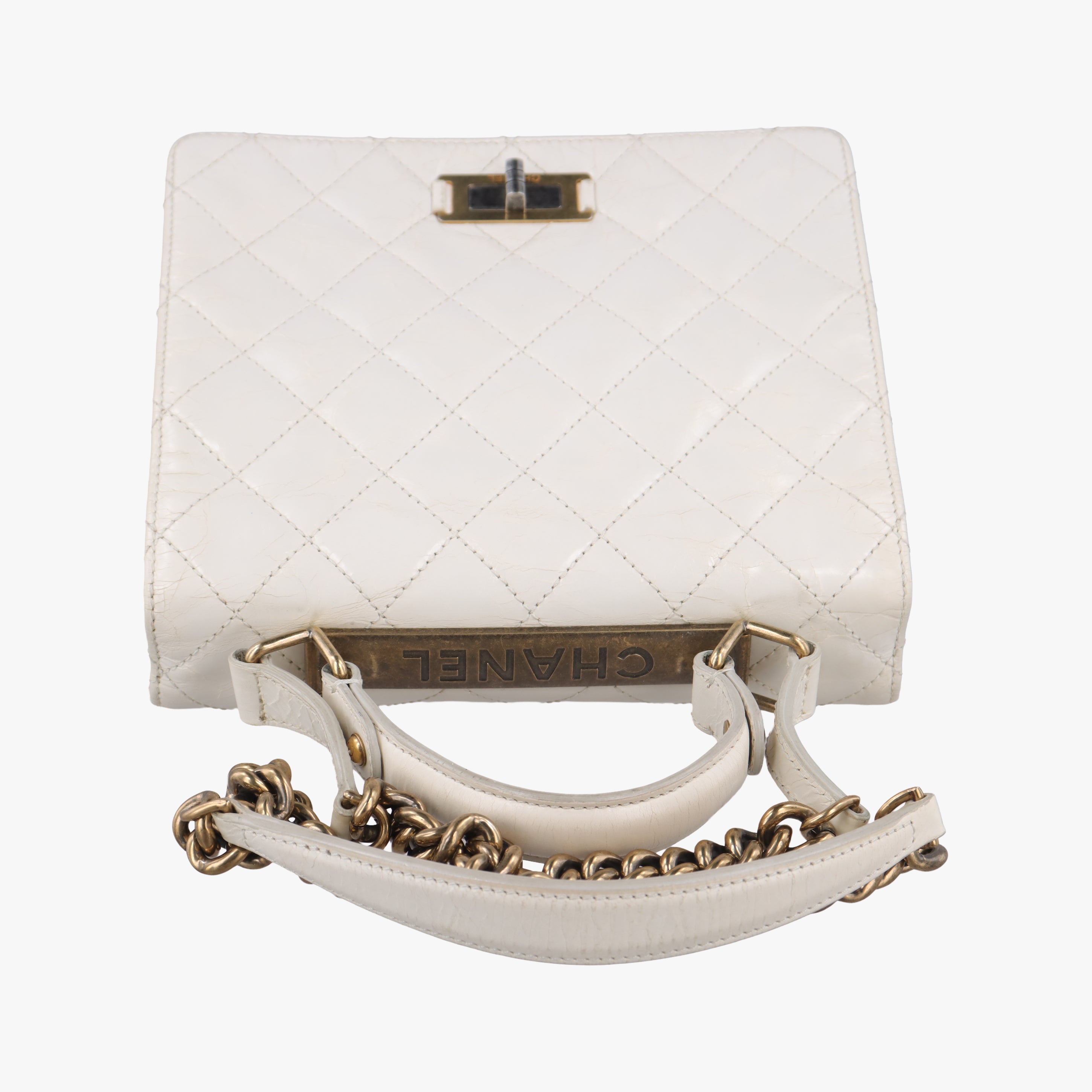 Pre-owned Chanel 2.55 Rita Matelasse White Leather A66816 shoulderbag | stylenewstar