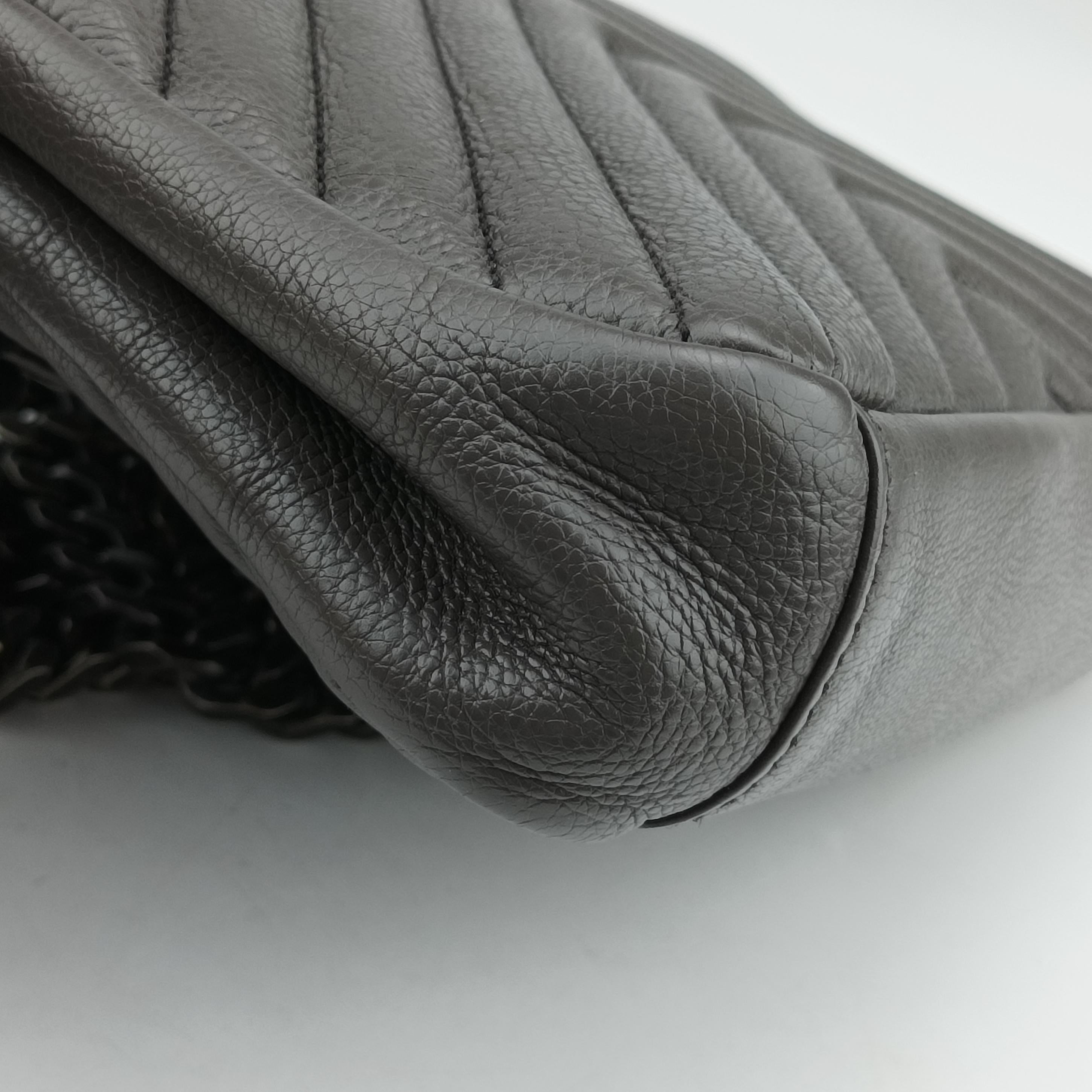 Secondhand Yves Saint Laurent COLLEGE Grey Leather 428056 shoulderbag | stylenewstar