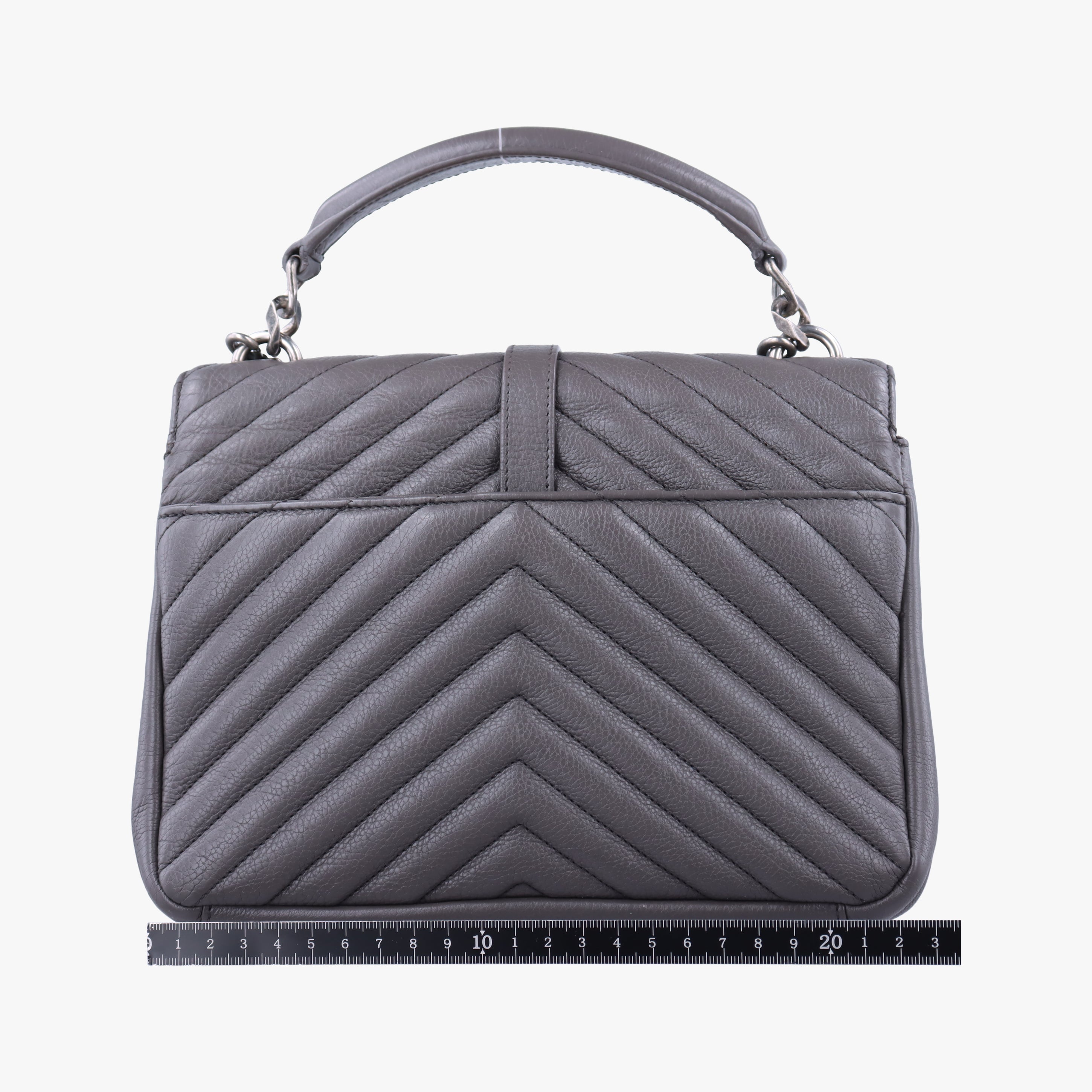 Secondhand Yves Saint Laurent COLLEGE Grey Leather 428056 shoulderbag | stylenewstar