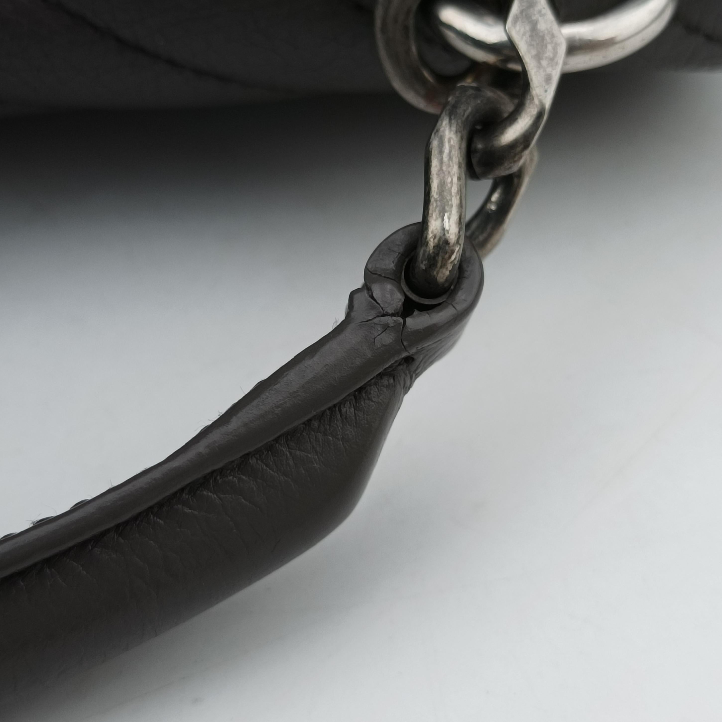 Secondhand Yves Saint Laurent COLLEGE Grey Leather 428056 shoulderbag | stylenewstar