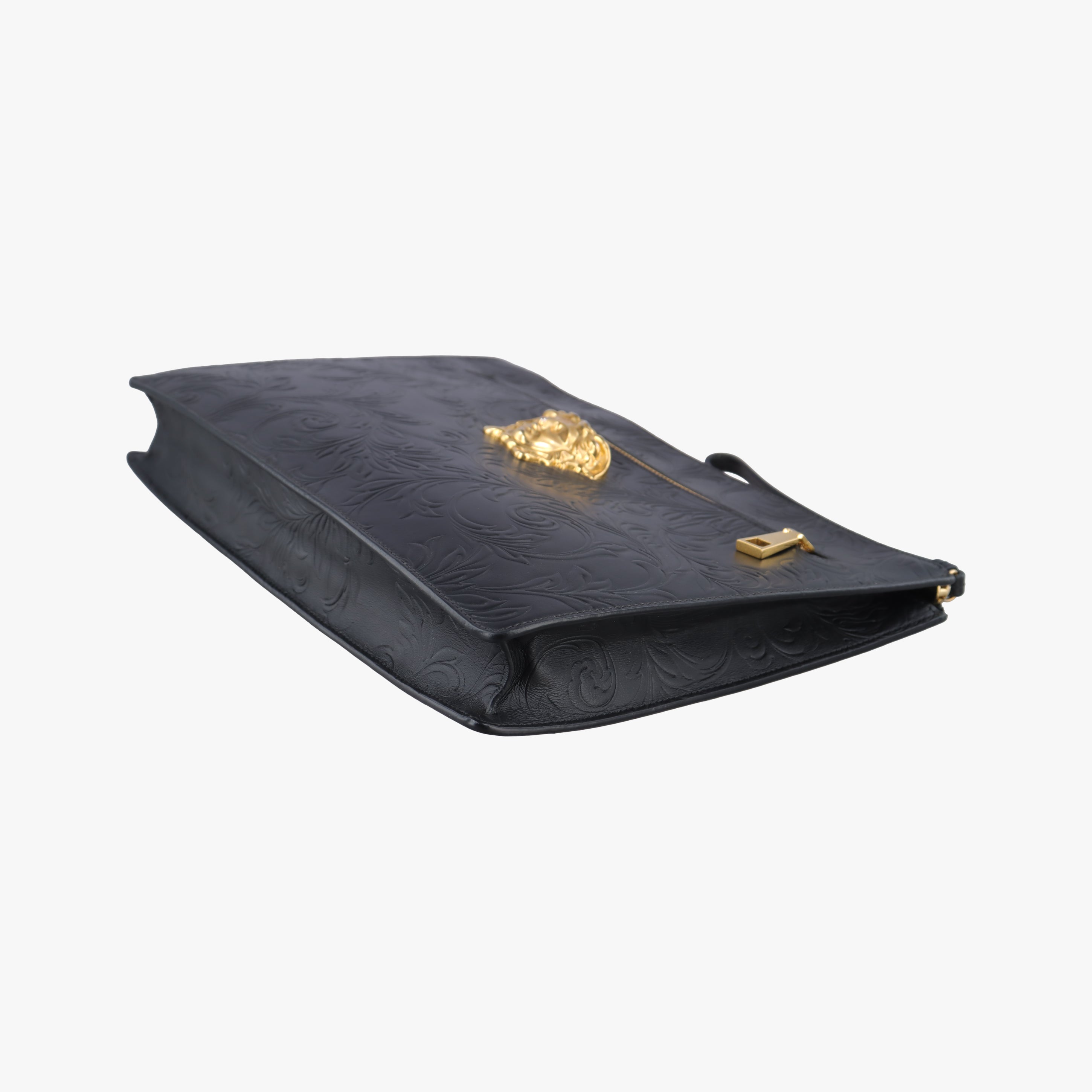Secondhand VERSACE La Medusa Black Leather  clutchbag | stylenewstar