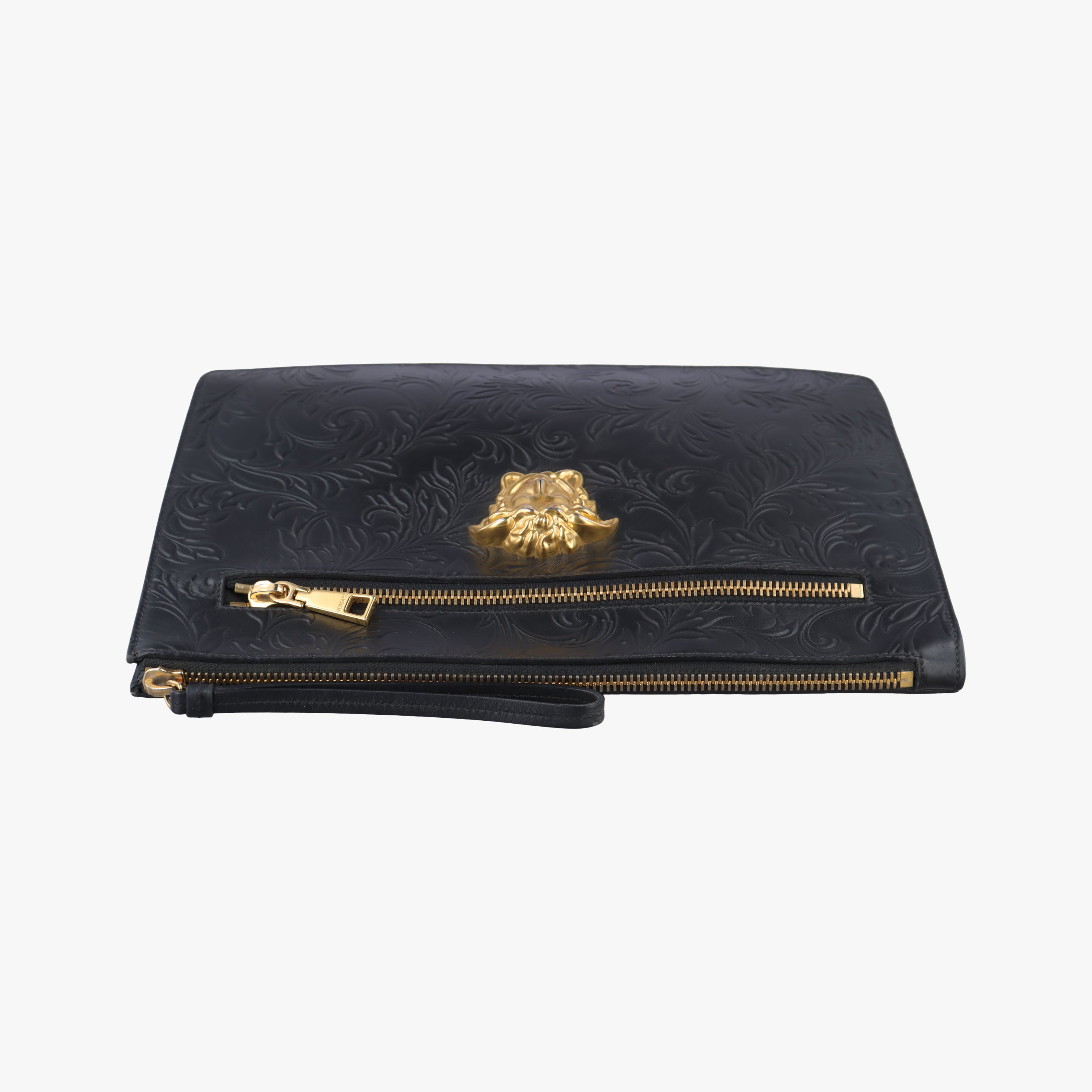 Secondhand VERSACE La Medusa Black Leather  clutchbag | stylenewstar