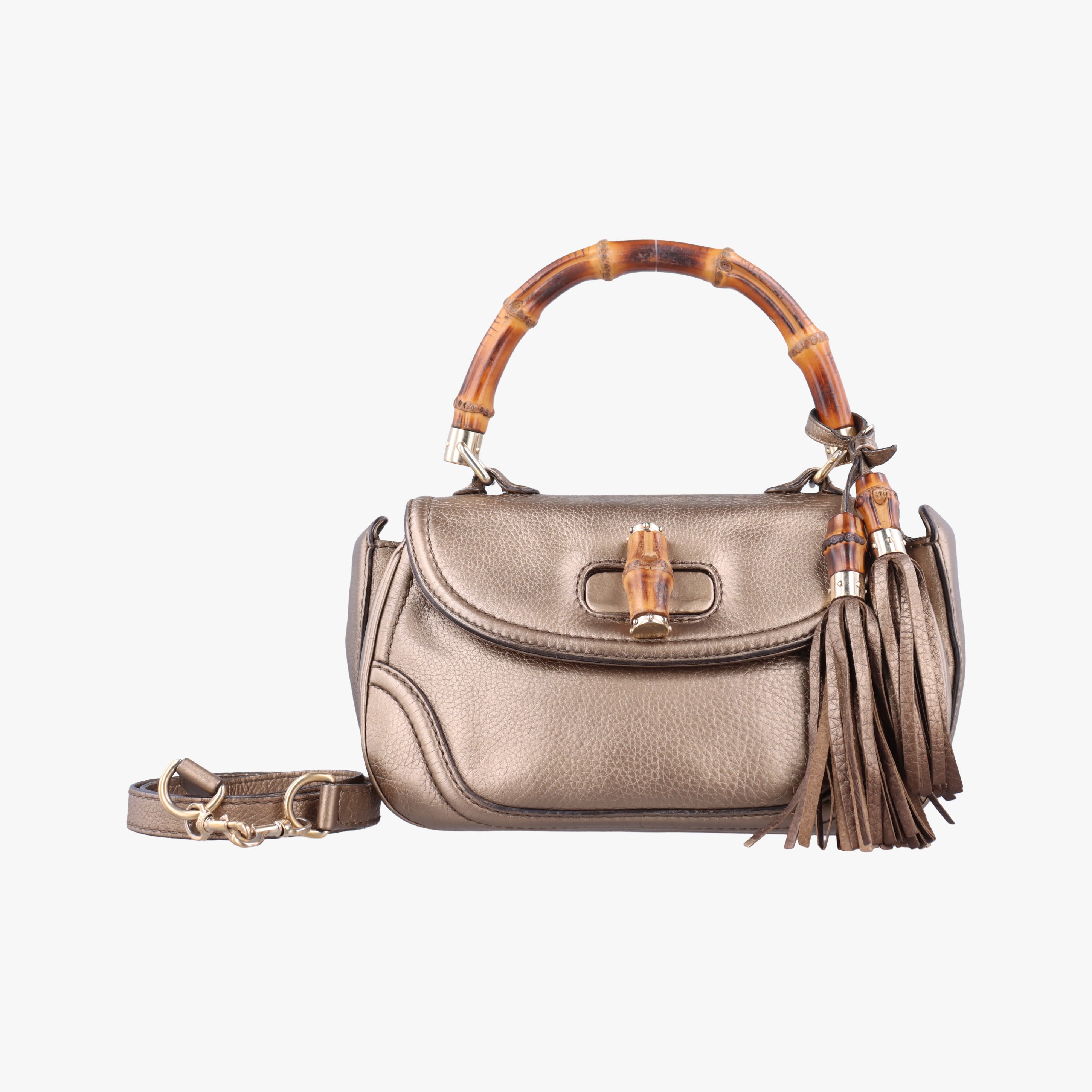 Secondhand Gucci New Bamboo Gold Leather 254884 shoulderbag | stylenewstar