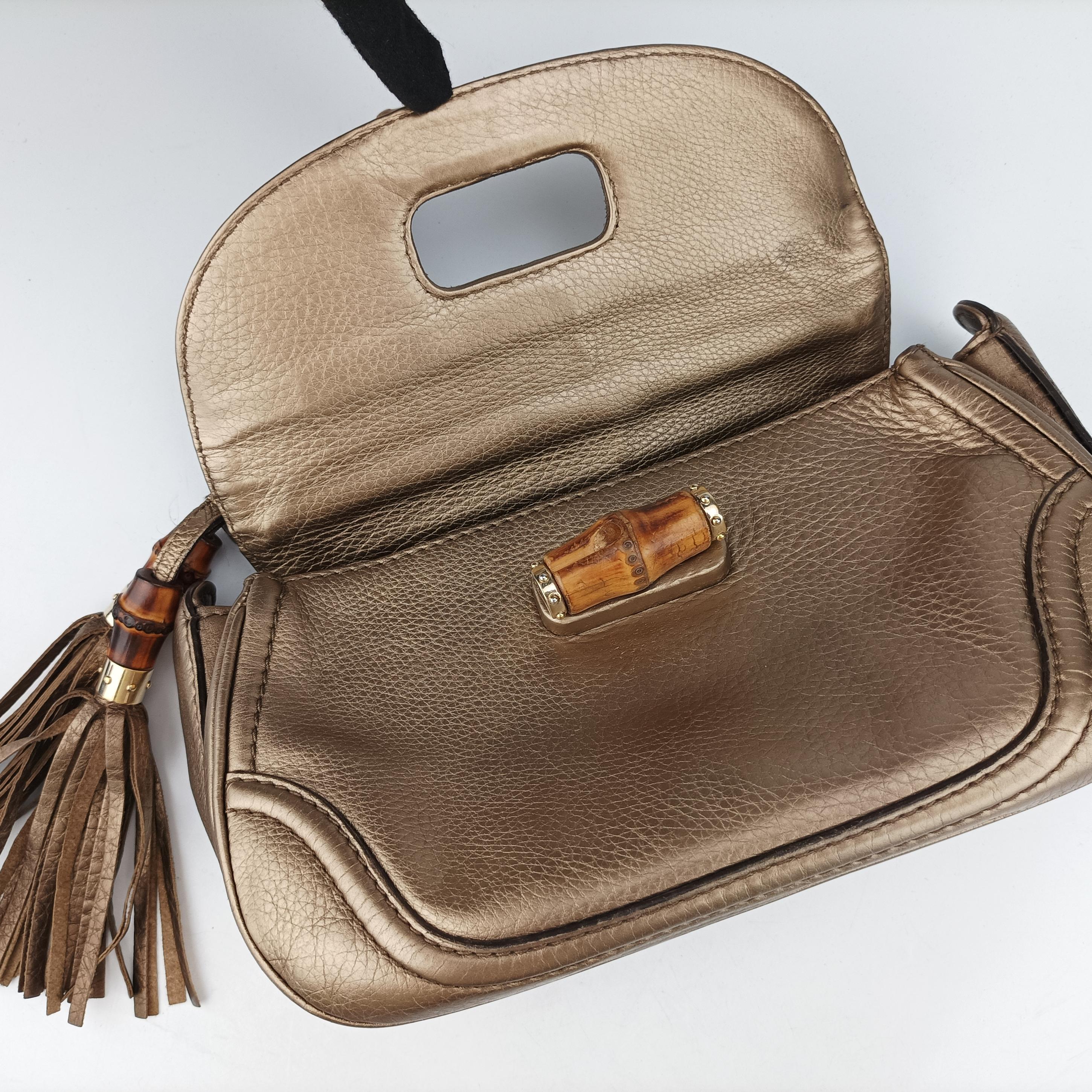 Secondhand Gucci New Bamboo Gold Leather 254884 shoulderbag | stylenewstar