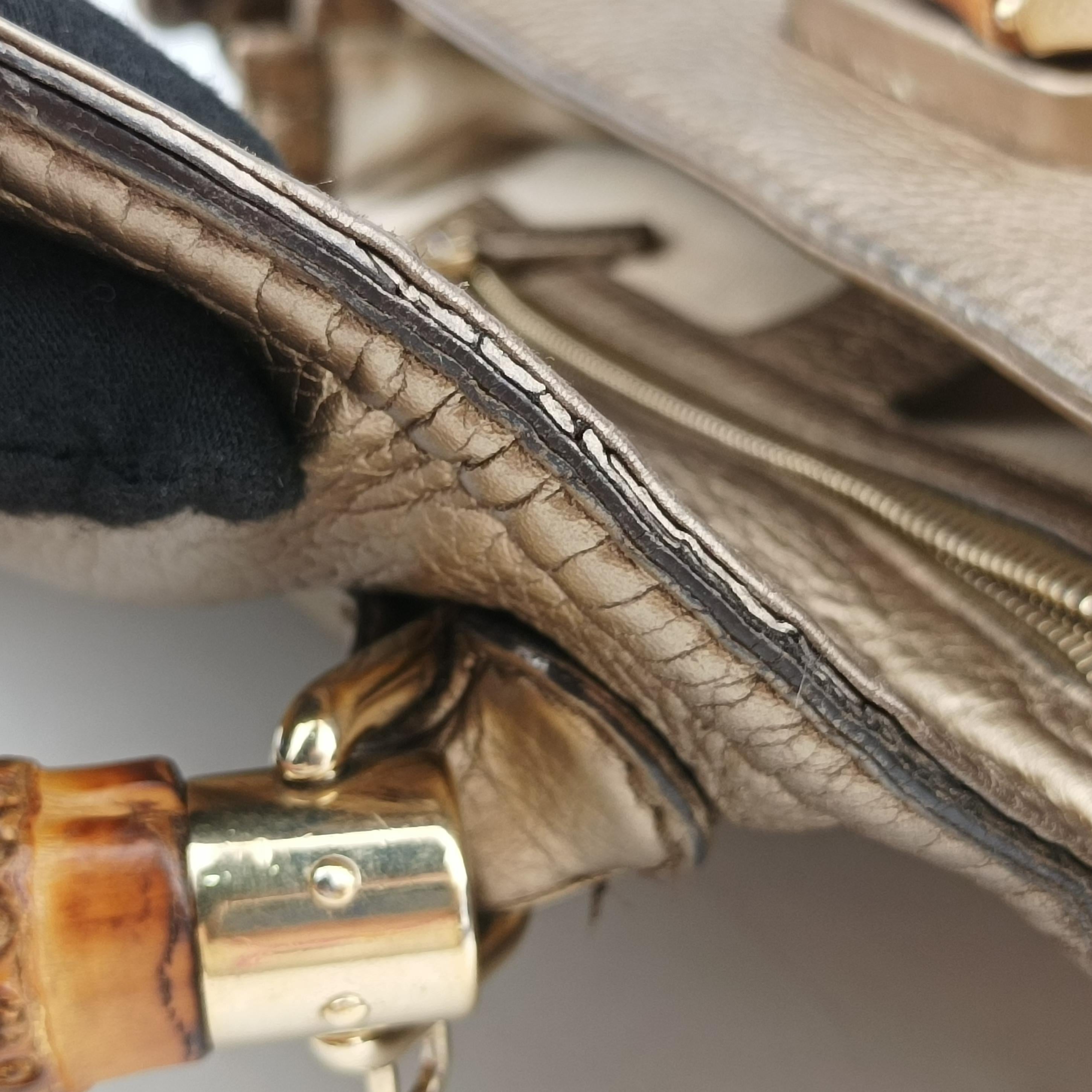 Secondhand Gucci New Bamboo Gold Leather 254884 shoulderbag | stylenewstar