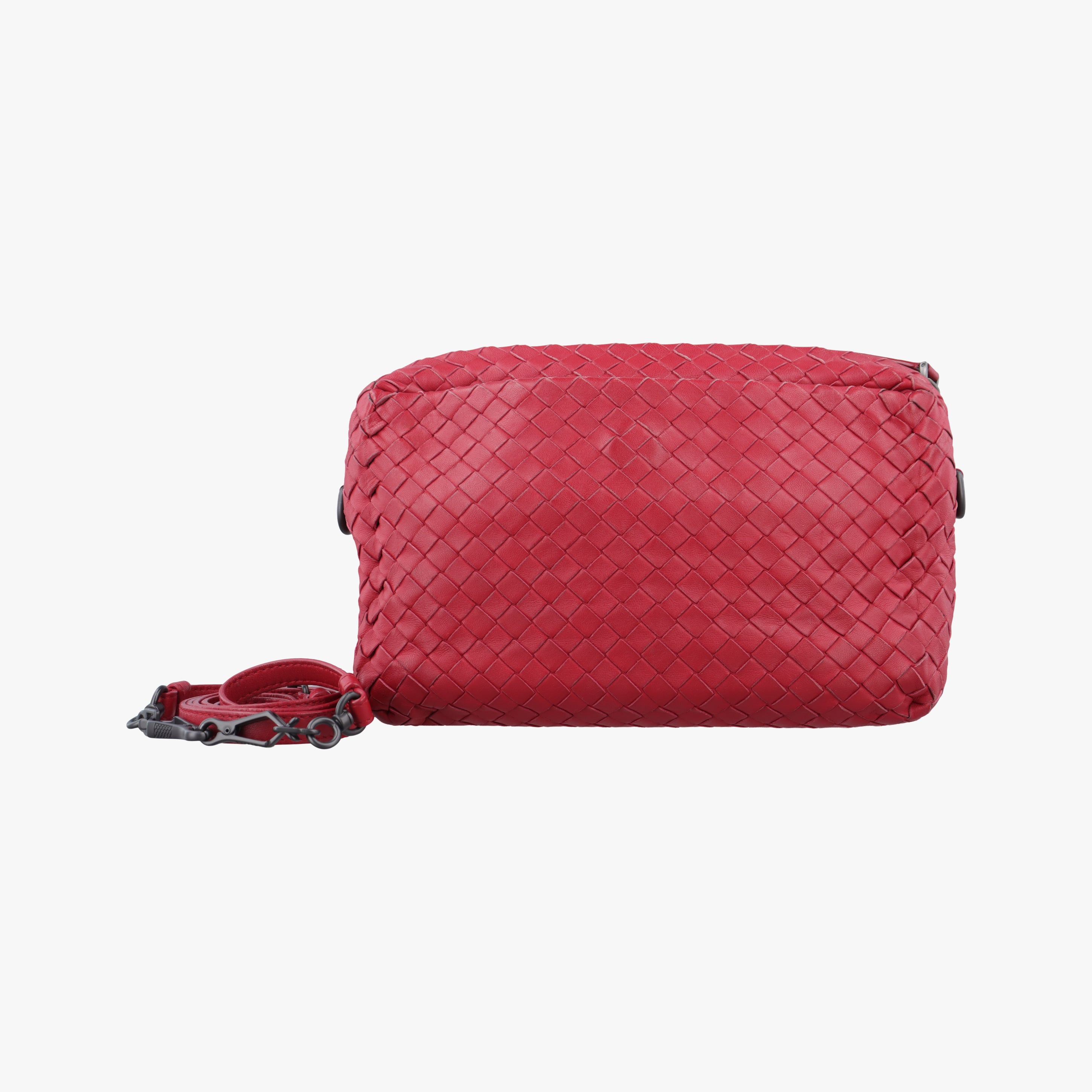 Secondhand Bottega Veneta NODINI Intrecciato Red lambskin  shoulderbag | stylenewstar