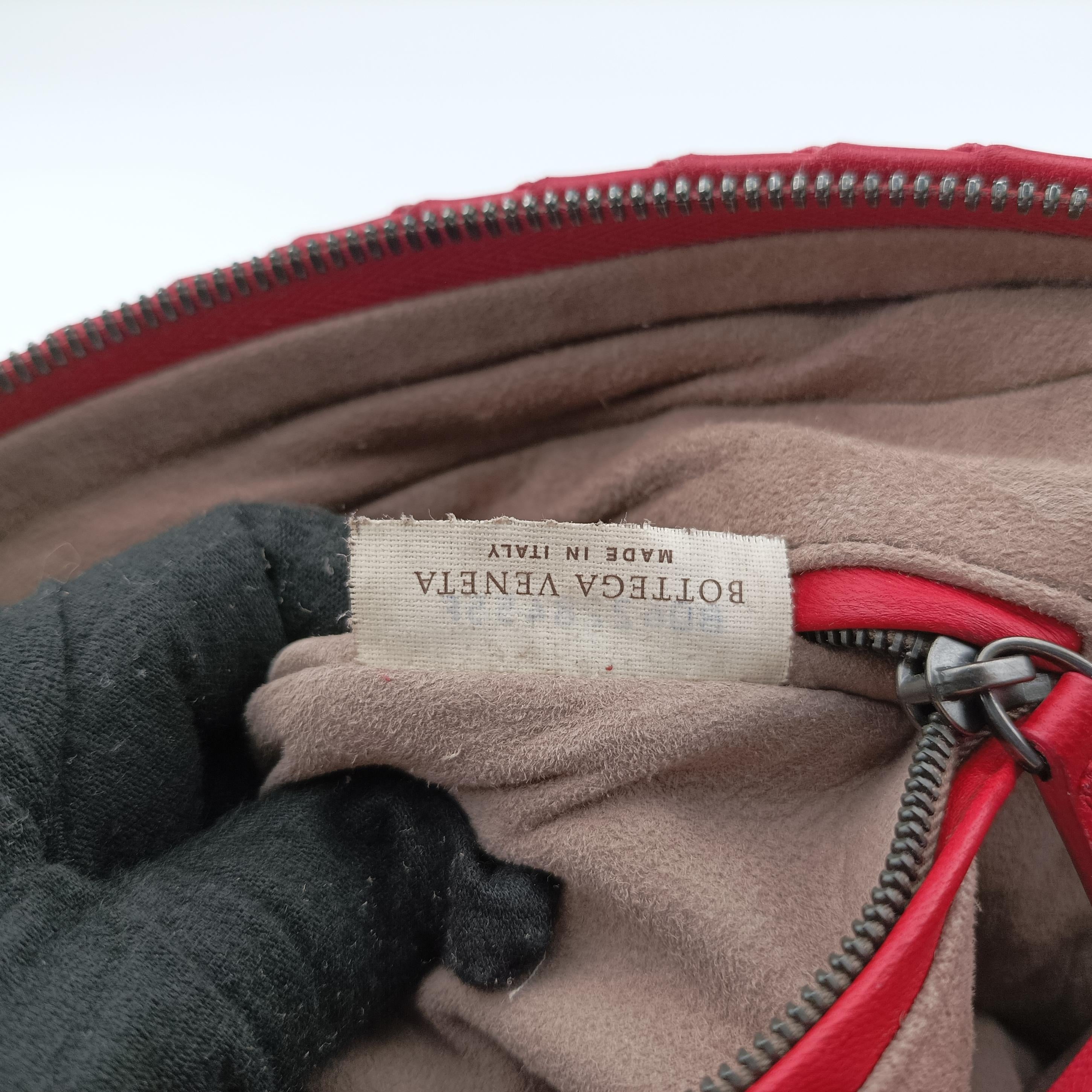 Secondhand Bottega Veneta NODINI Intrecciato Red lambskin  shoulderbag | stylenewstar