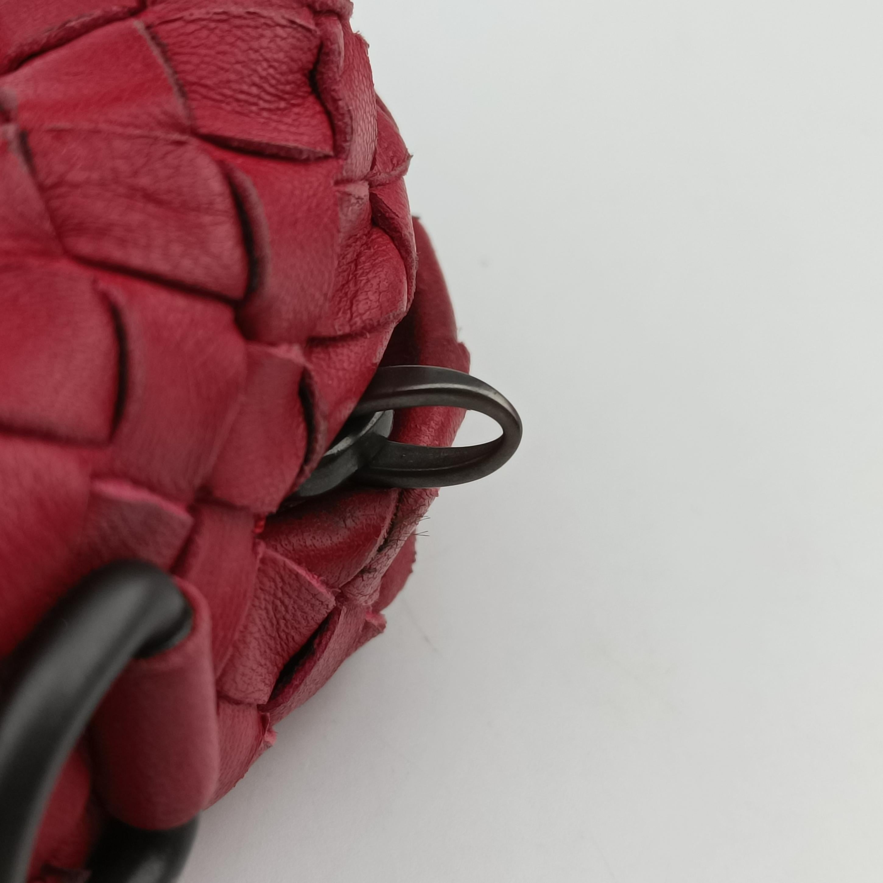 Secondhand Bottega Veneta NODINI Intrecciato Red lambskin  shoulderbag | stylenewstar