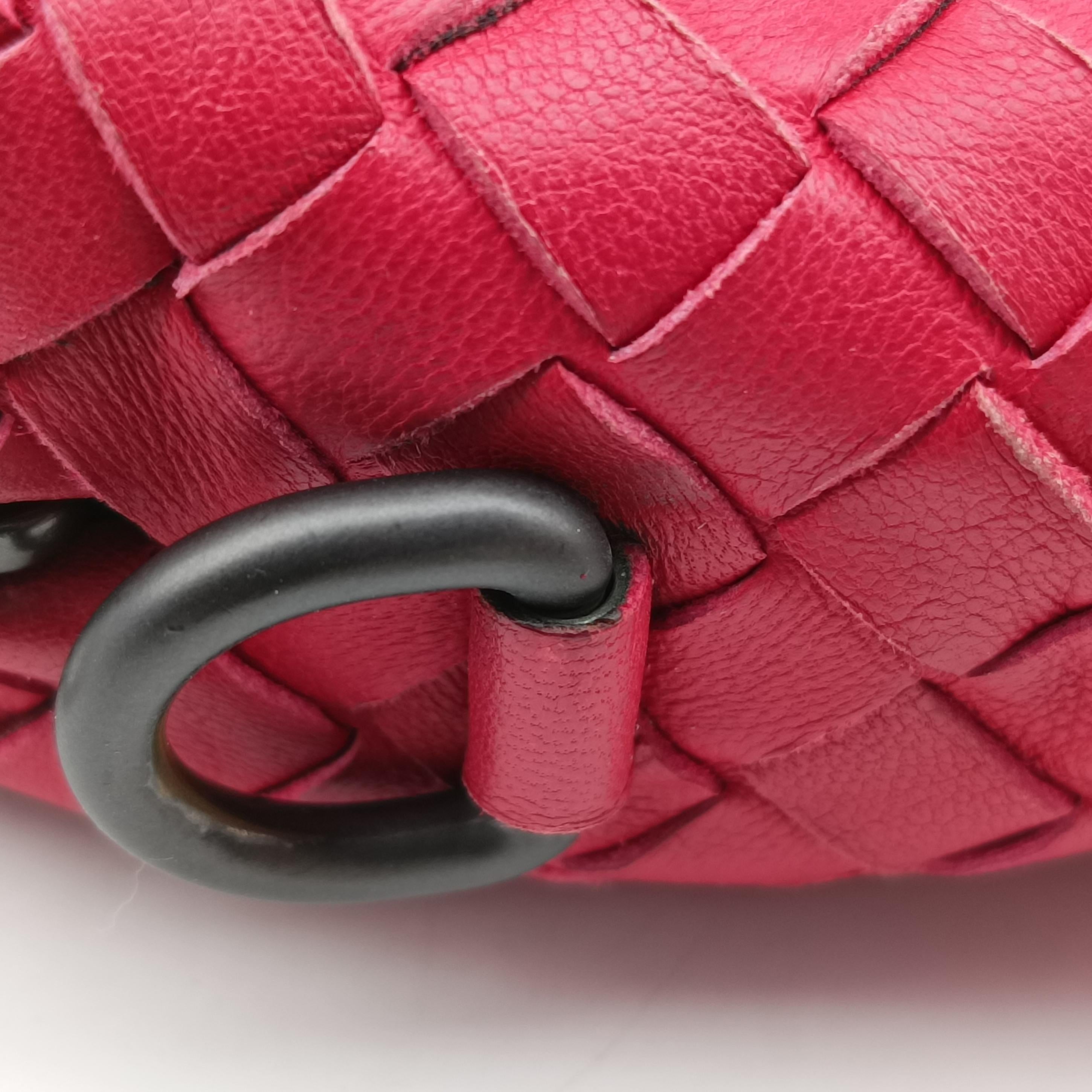 Secondhand Bottega Veneta NODINI Intrecciato Red lambskin  shoulderbag | stylenewstar