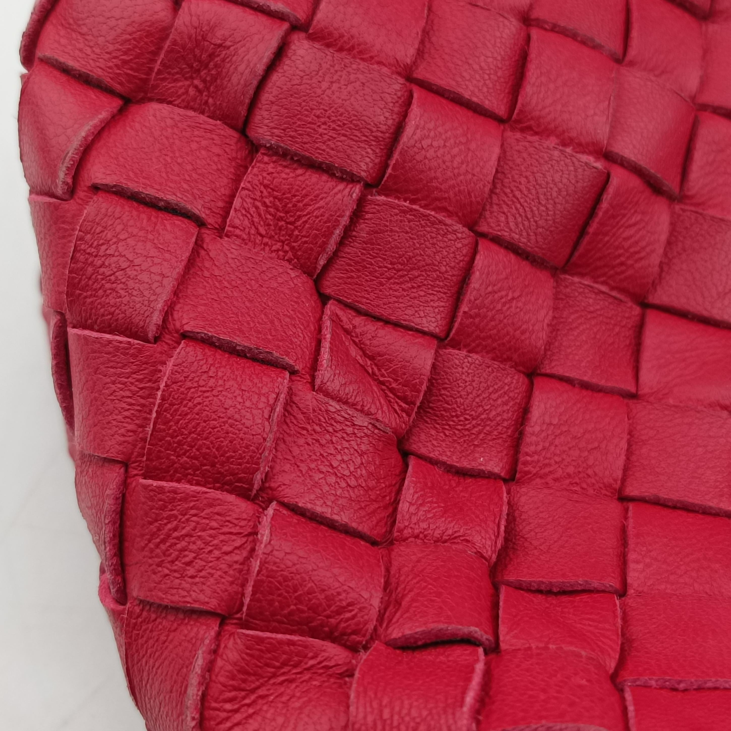 Secondhand Bottega Veneta NODINI Intrecciato Red lambskin  shoulderbag | stylenewstar